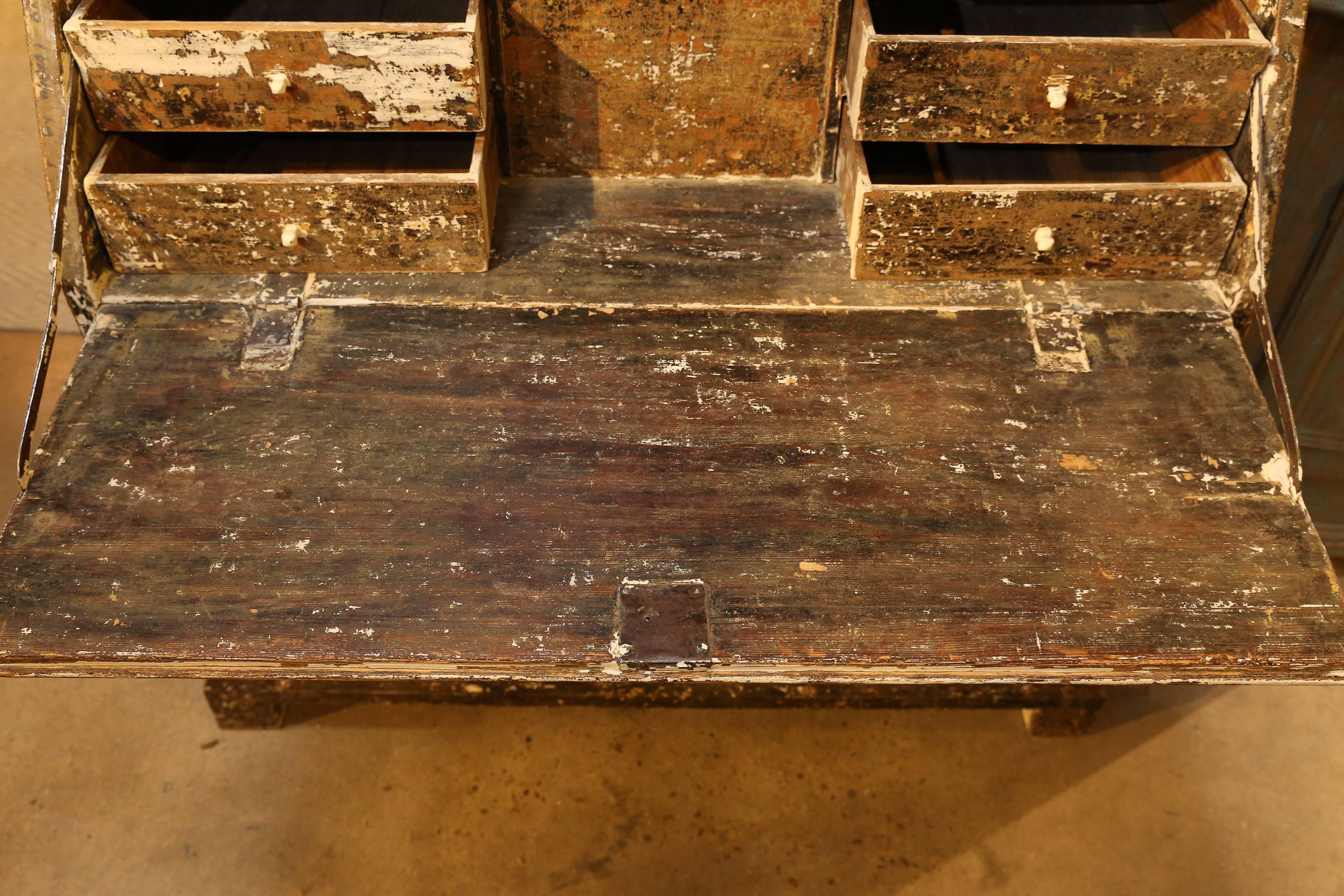 Painted Swedish Mora Clock/Secretary Desk
