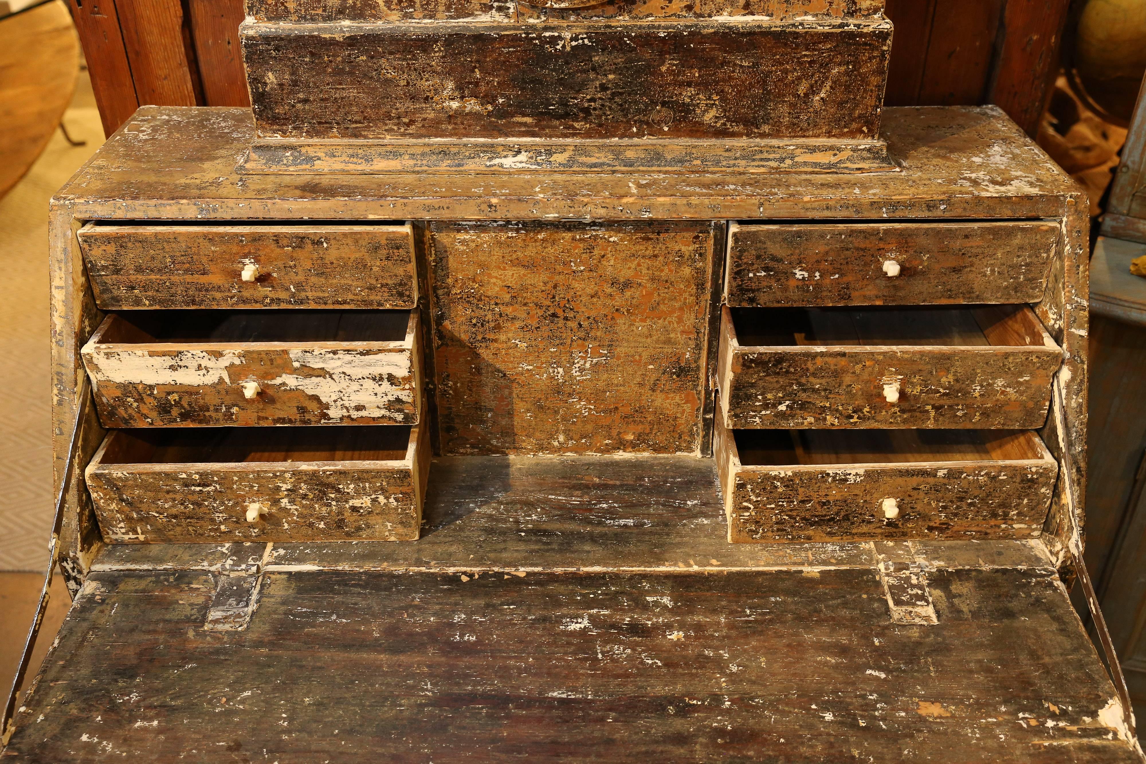 Wood Swedish Mora Clock/Secretary Desk