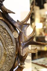 Monumental Antique Black Forest Carved Wall Clock