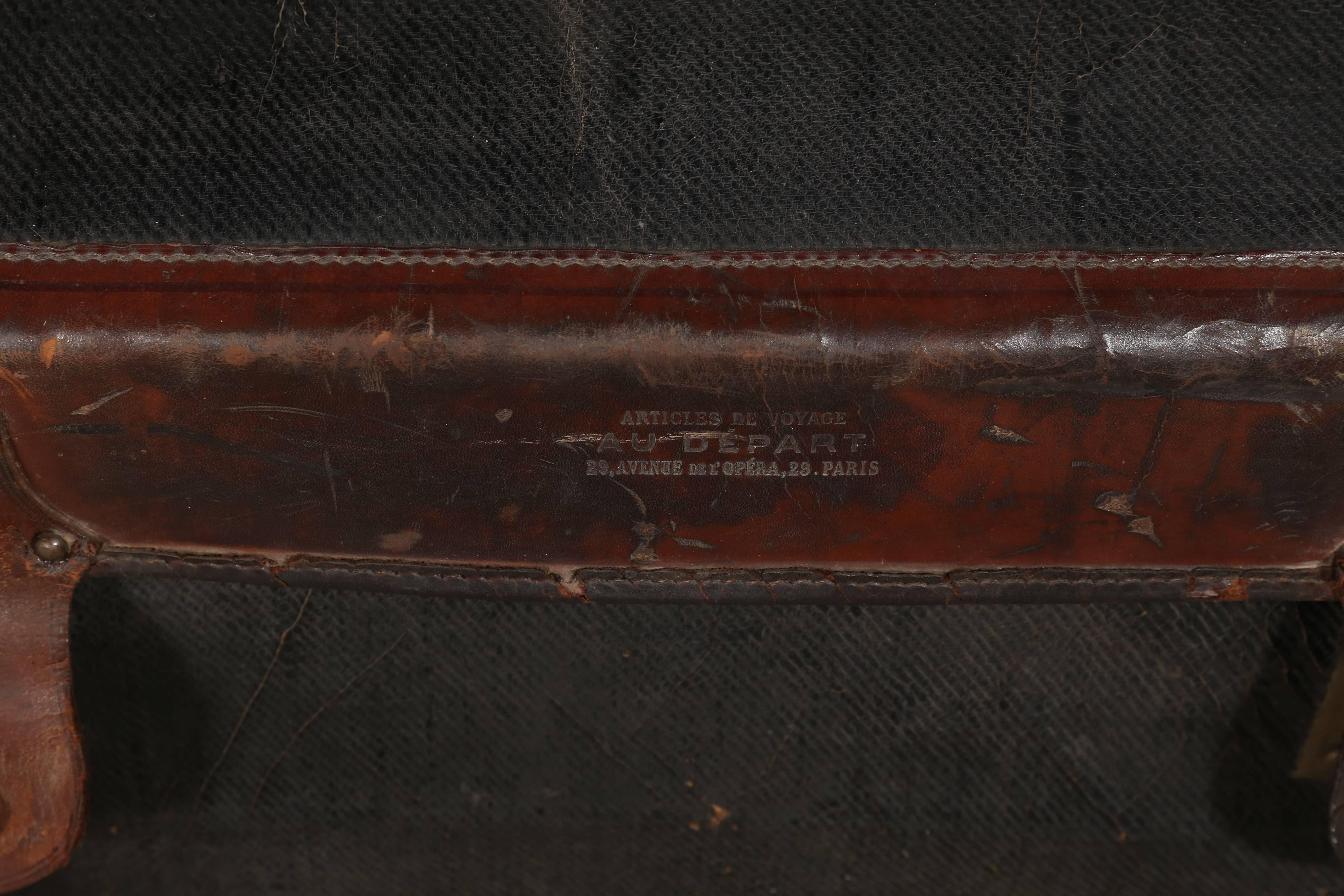 Au Depart Leather Trunk In Good Condition In Houston, TX
