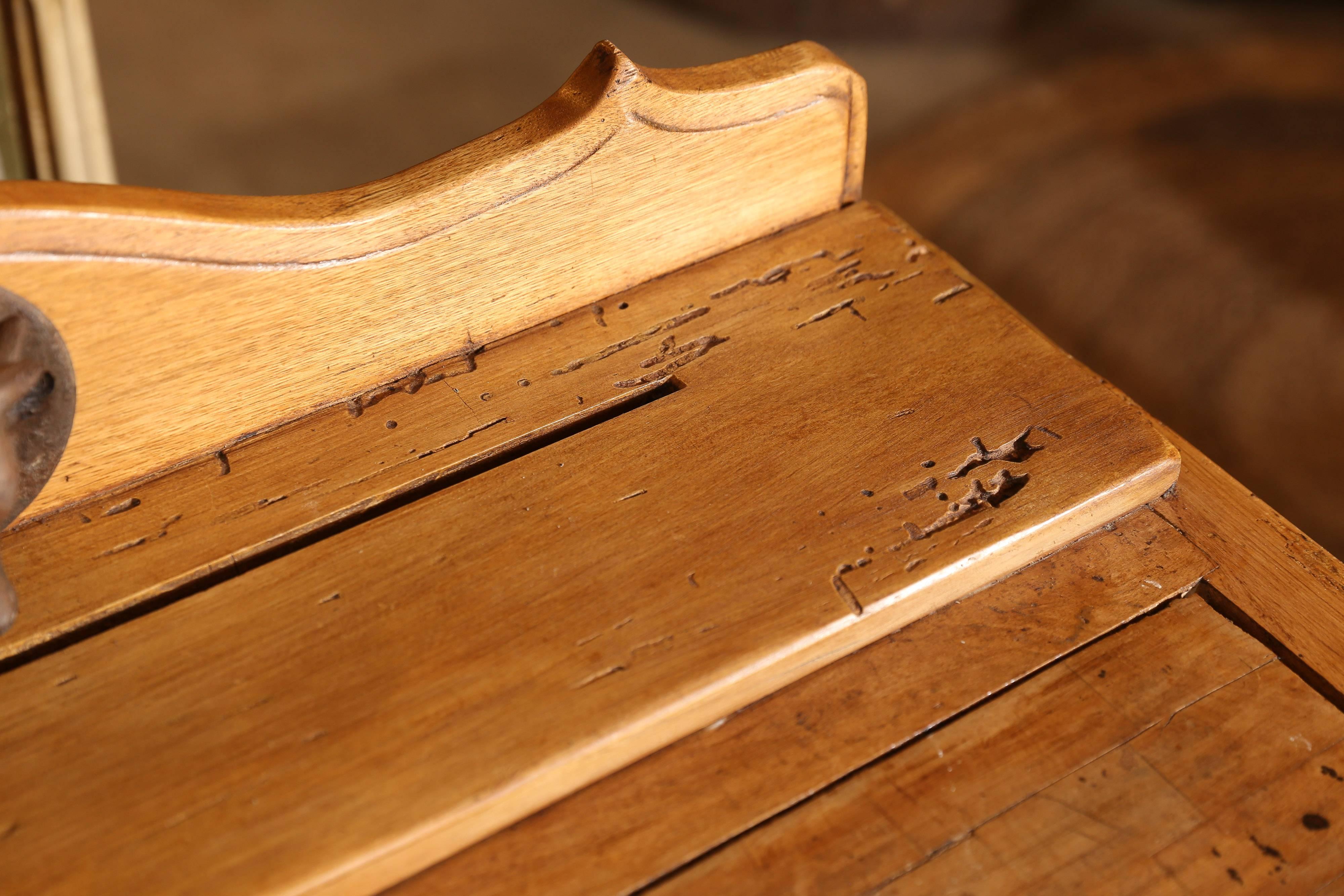 French Butcher Block with Zinc-Lined Drawer 1