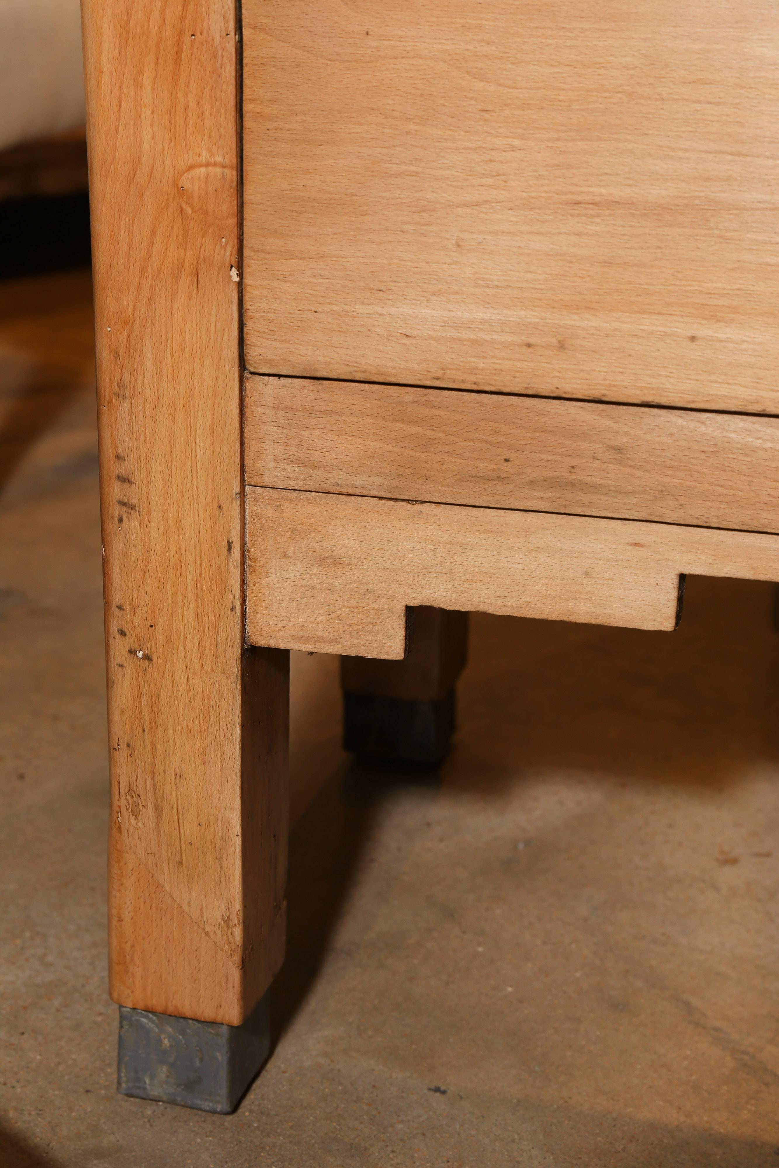 French Butcher Block with Zinc-Lined Drawer 6