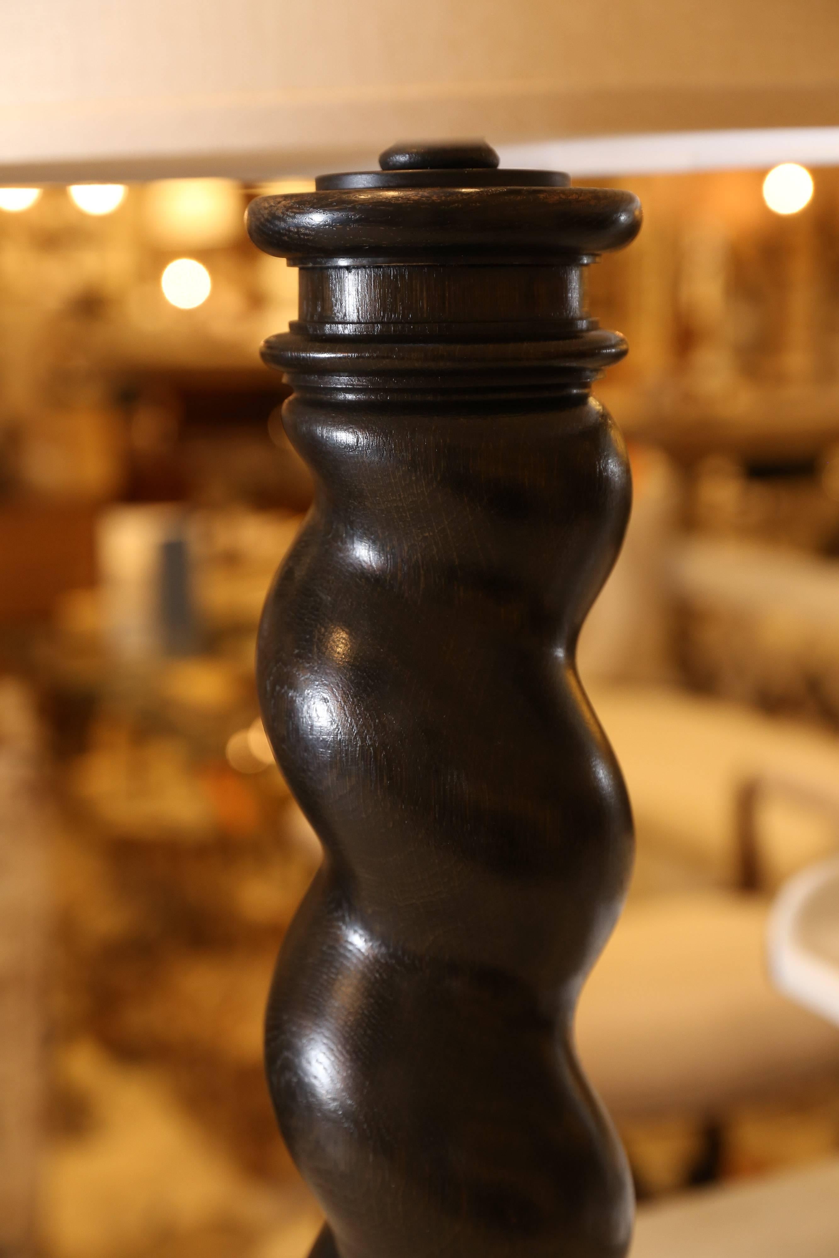 French Table Lamp Made from Antique Column