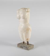 Marble Sculpture of Woman's Torso on Stand