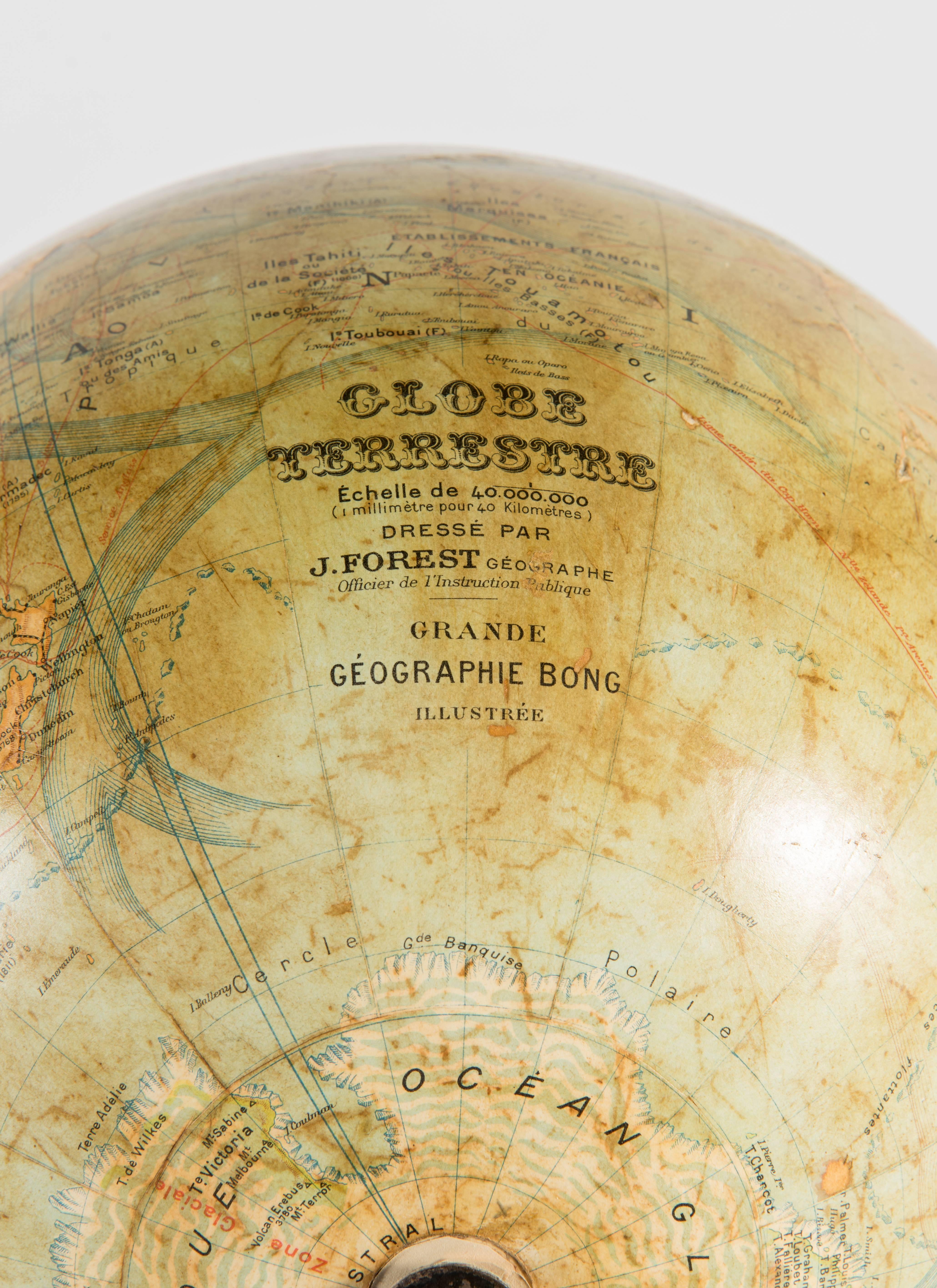 Antique Globe on Stand by J.Forest 1