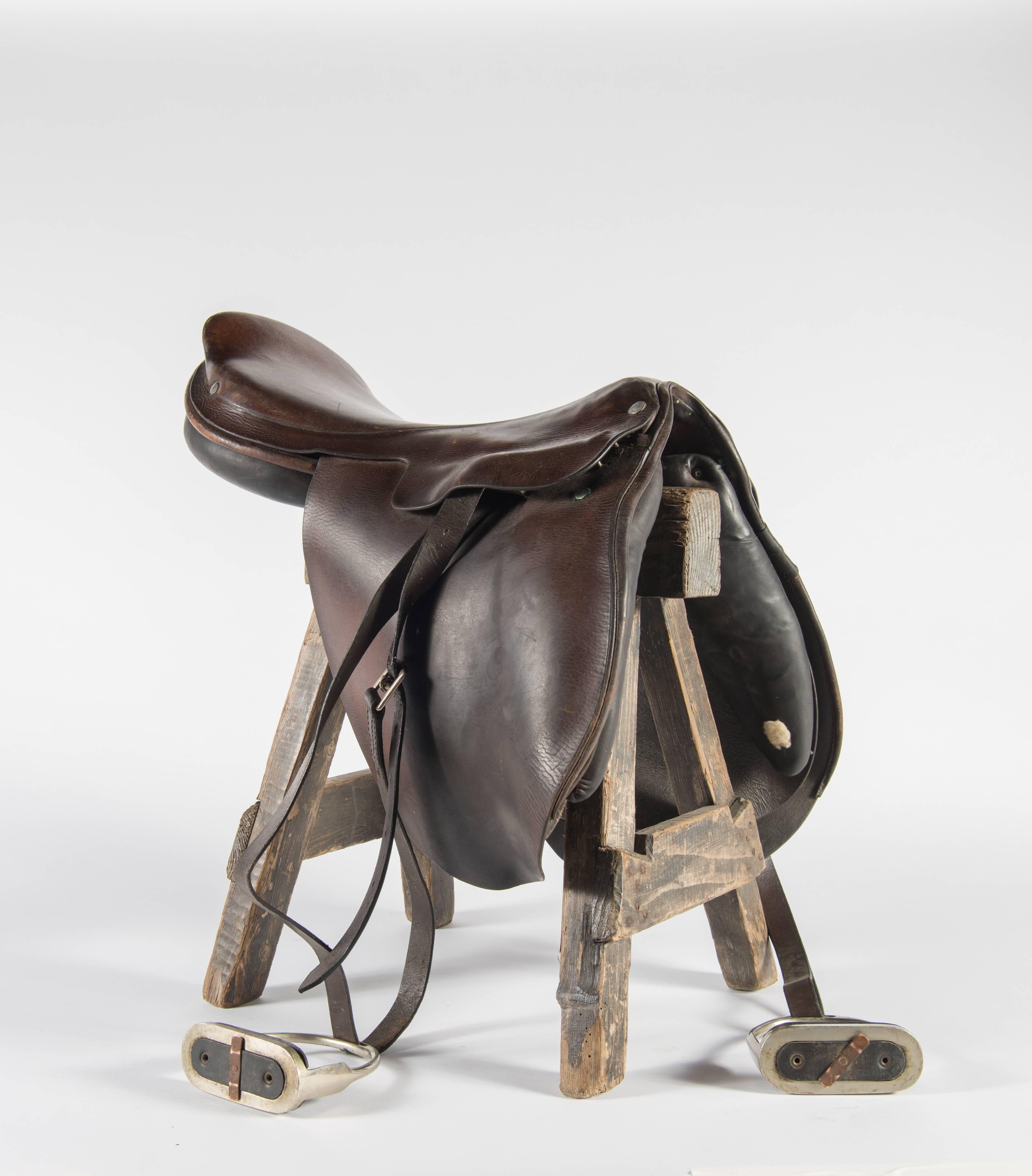 French Vintage Hermès Leather Saddle