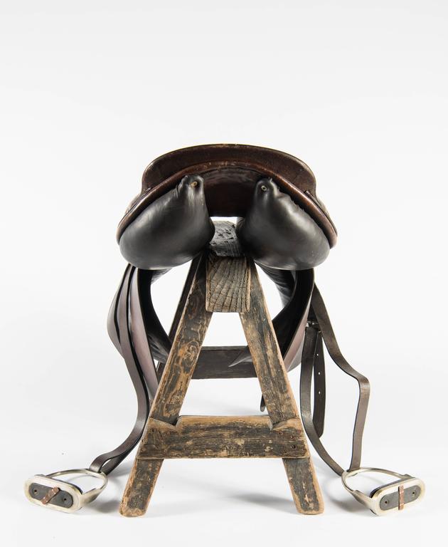 Vintage Hermès Leather Saddle at 1stDibs