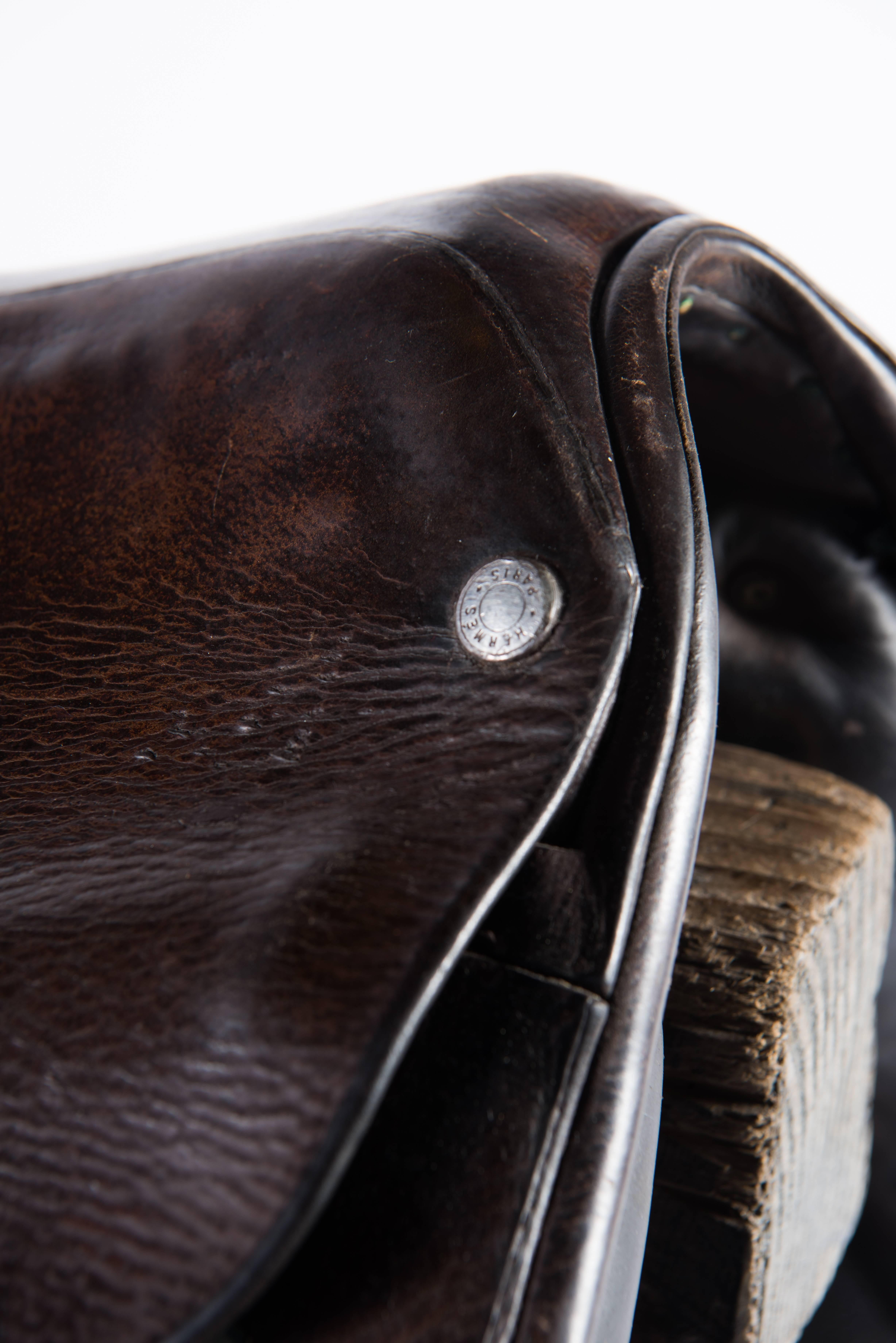 Vintage Hermès Leather Saddle 2