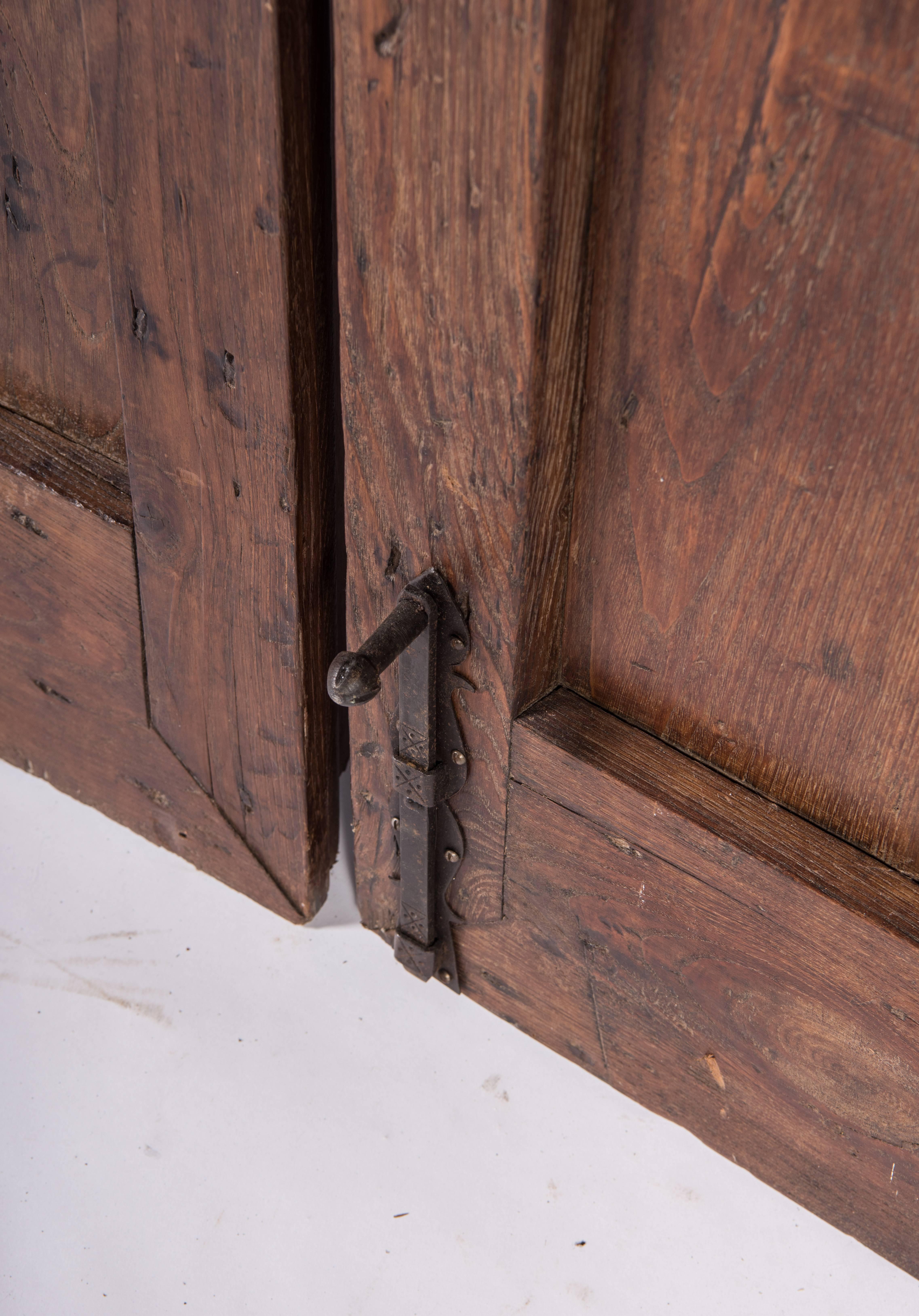 19th Century Pair of Handcrafted Wood Doors