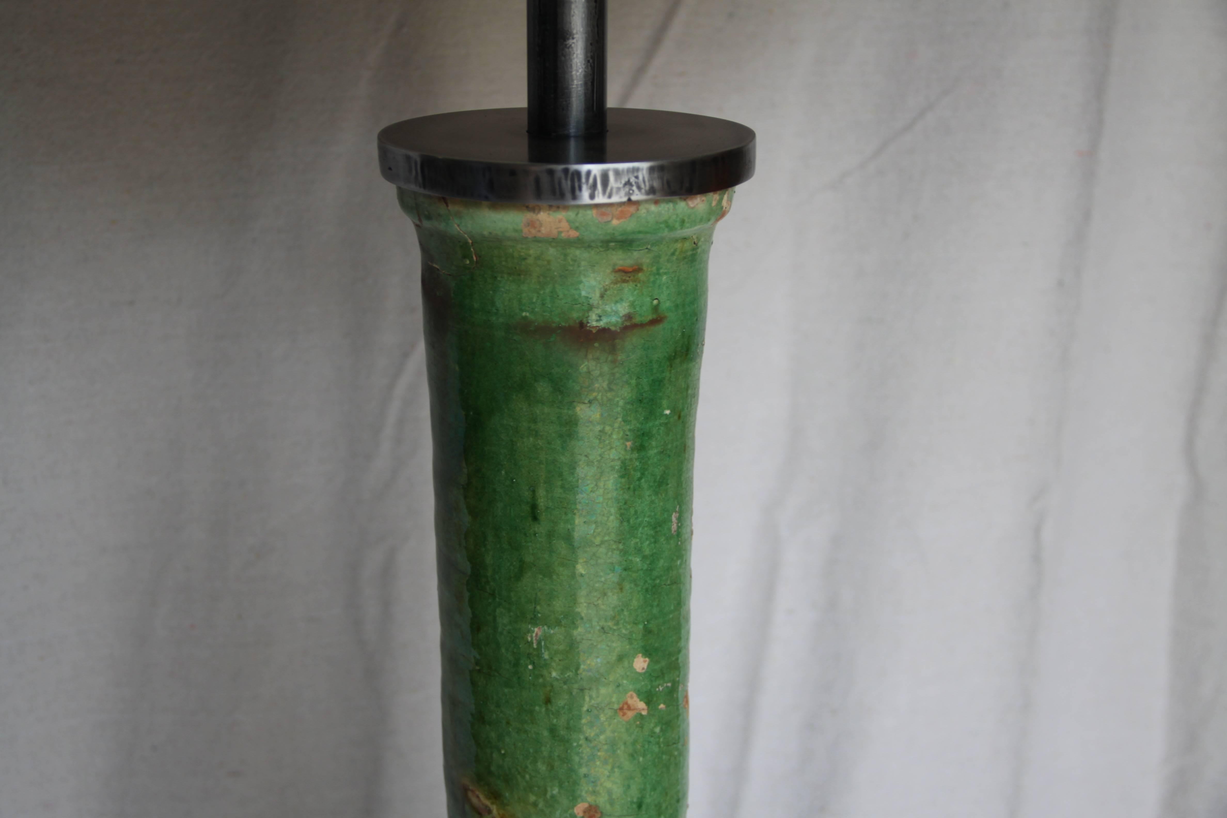 Floor Lamp from Terracotta Downspout In Excellent Condition In Houston, TX