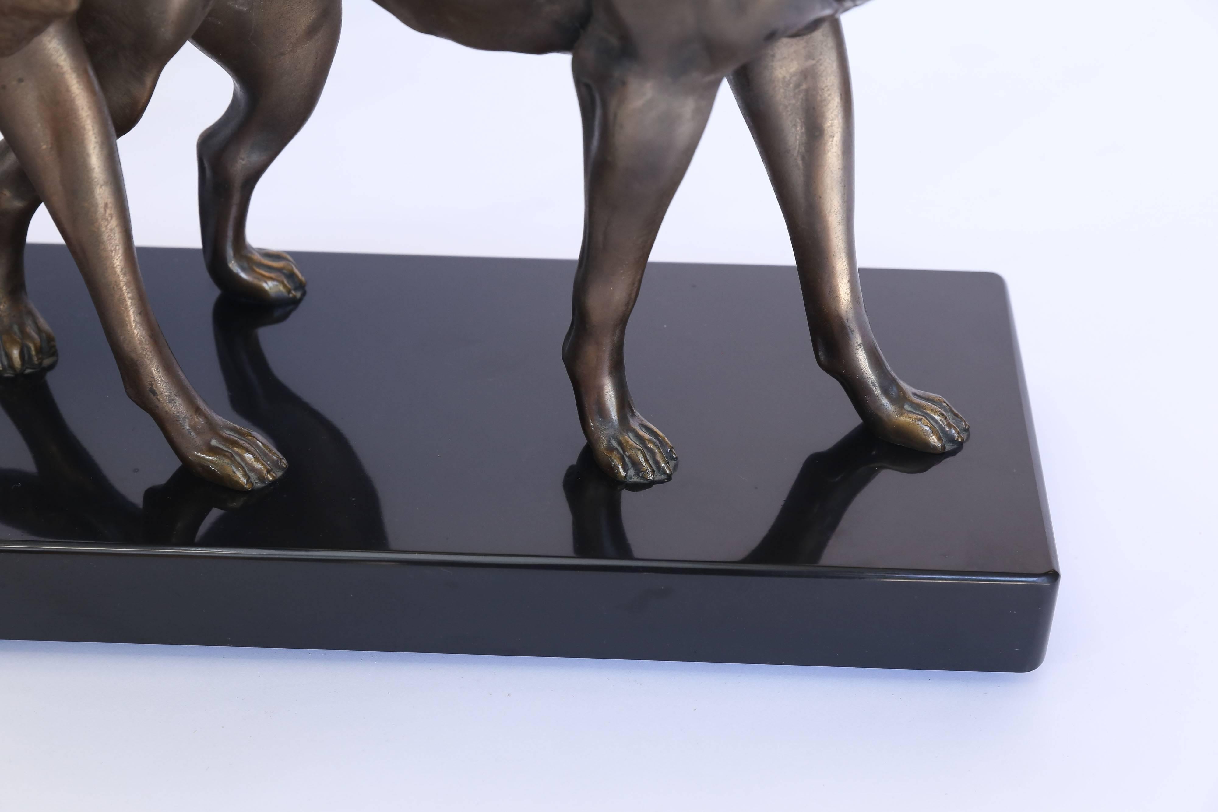 Bronze Dogs on Marble 1