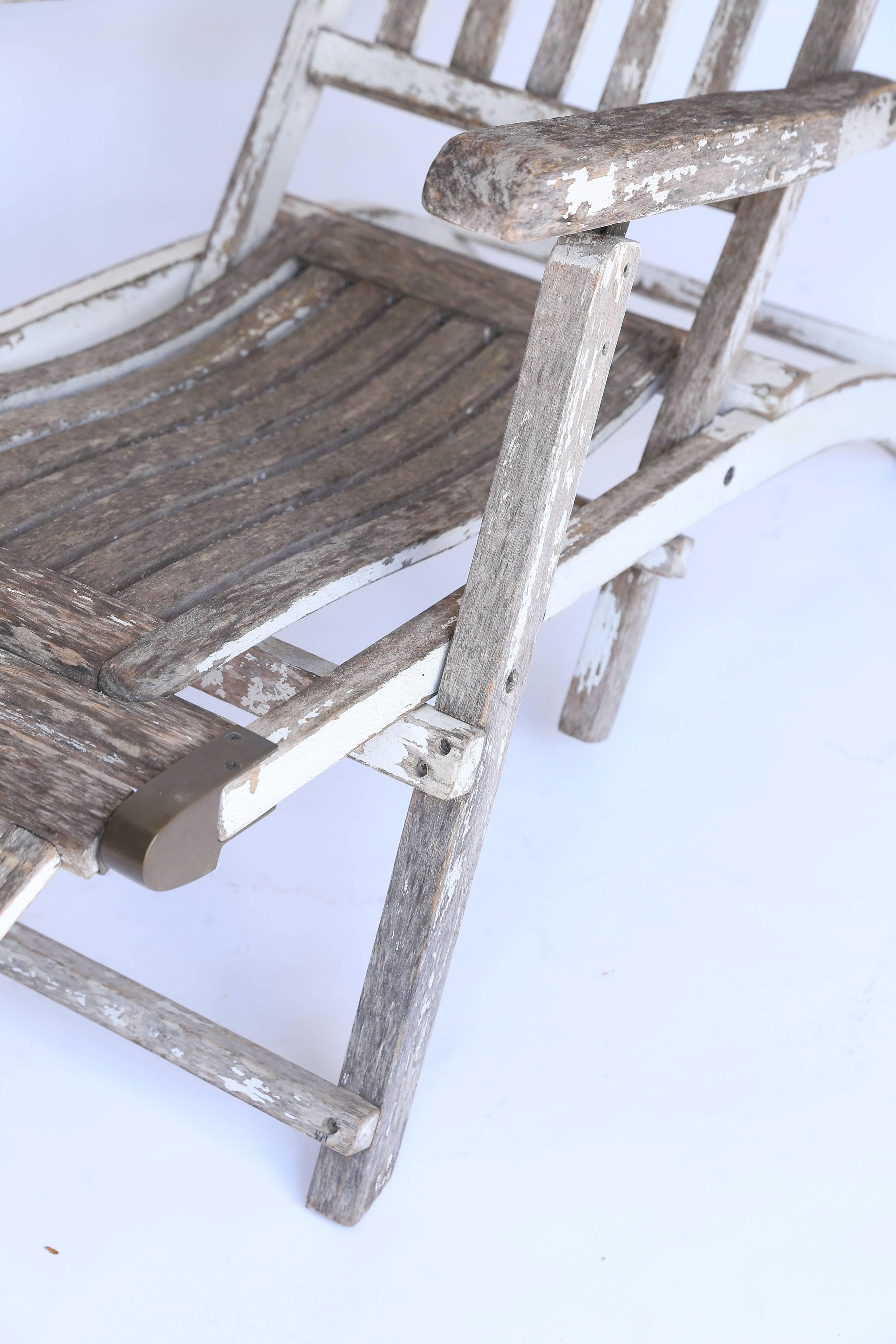 Mid-20th Century Antique Wooden Deck Chair