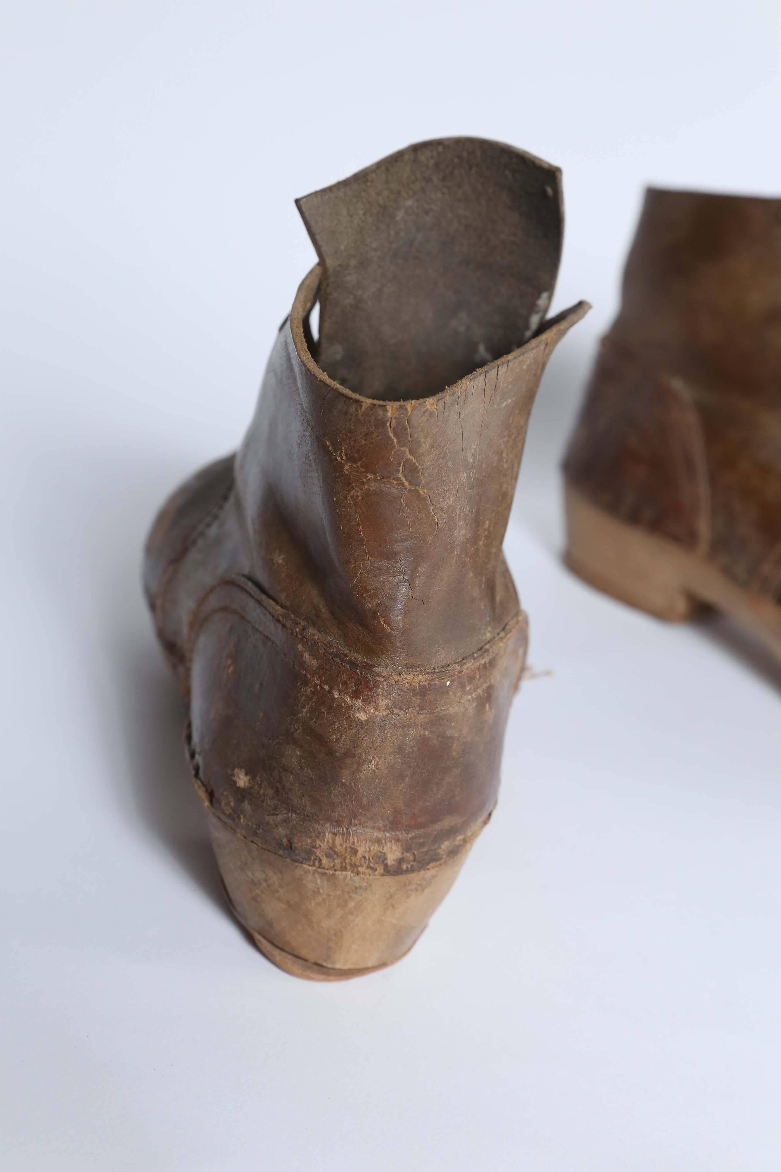 Pair of Old Wooden Shoes 1