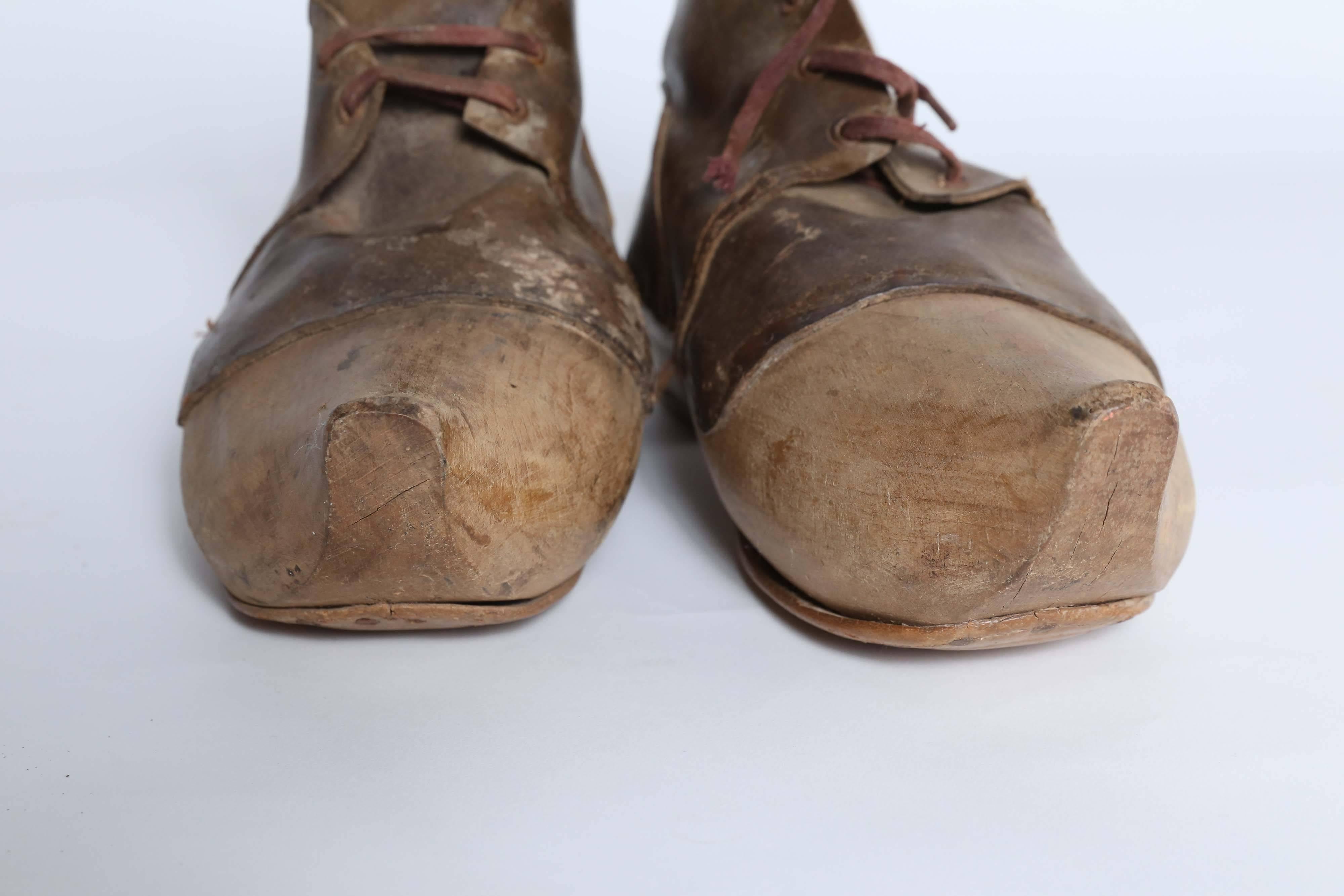 Pair of Old Wooden Shoes 2