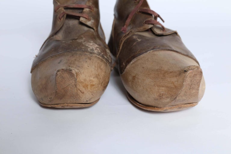 Pair of Old Wooden Shoes at 1stDibs