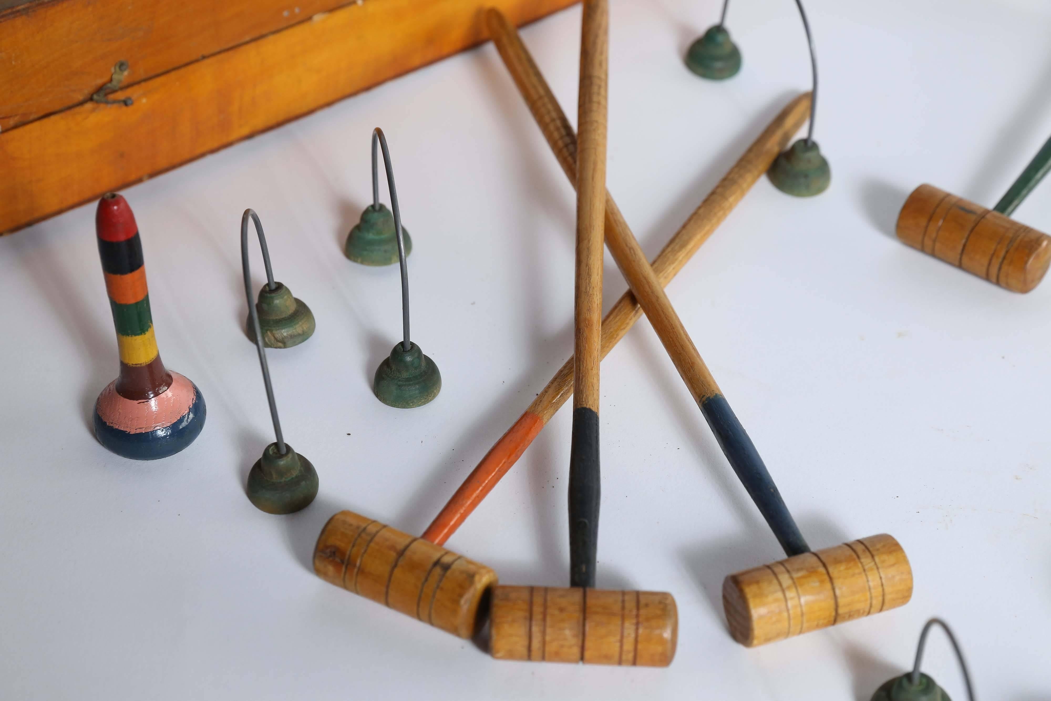 Wood Tabletop Croquet Set