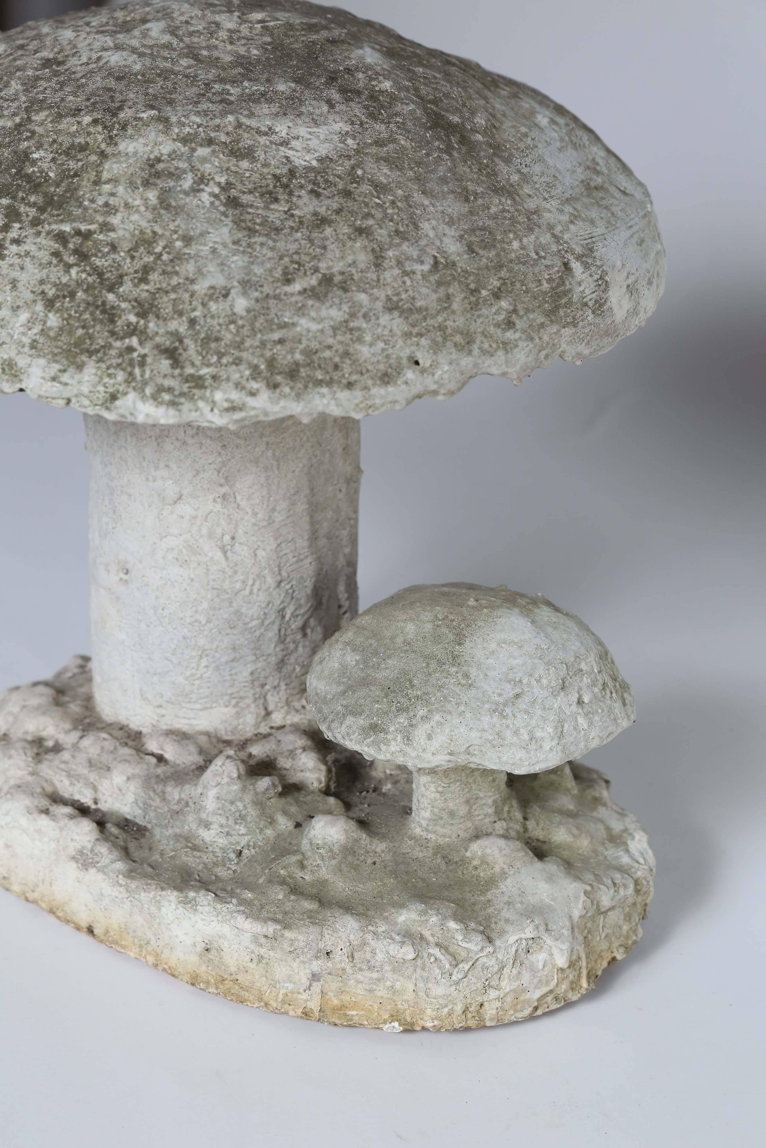 20th Century Concrete Mushroom Garden Element