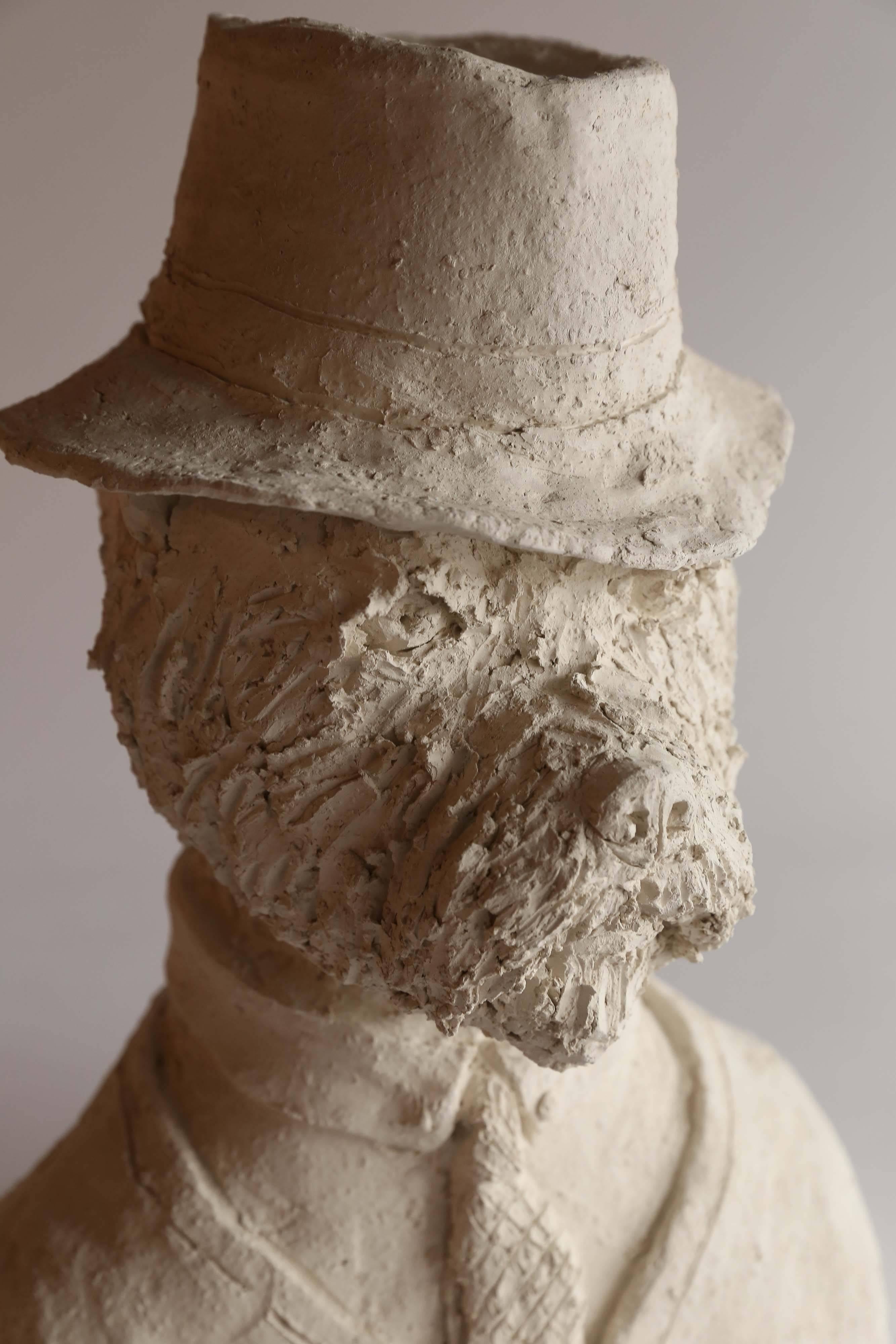 French Plaster Bust of Terrier