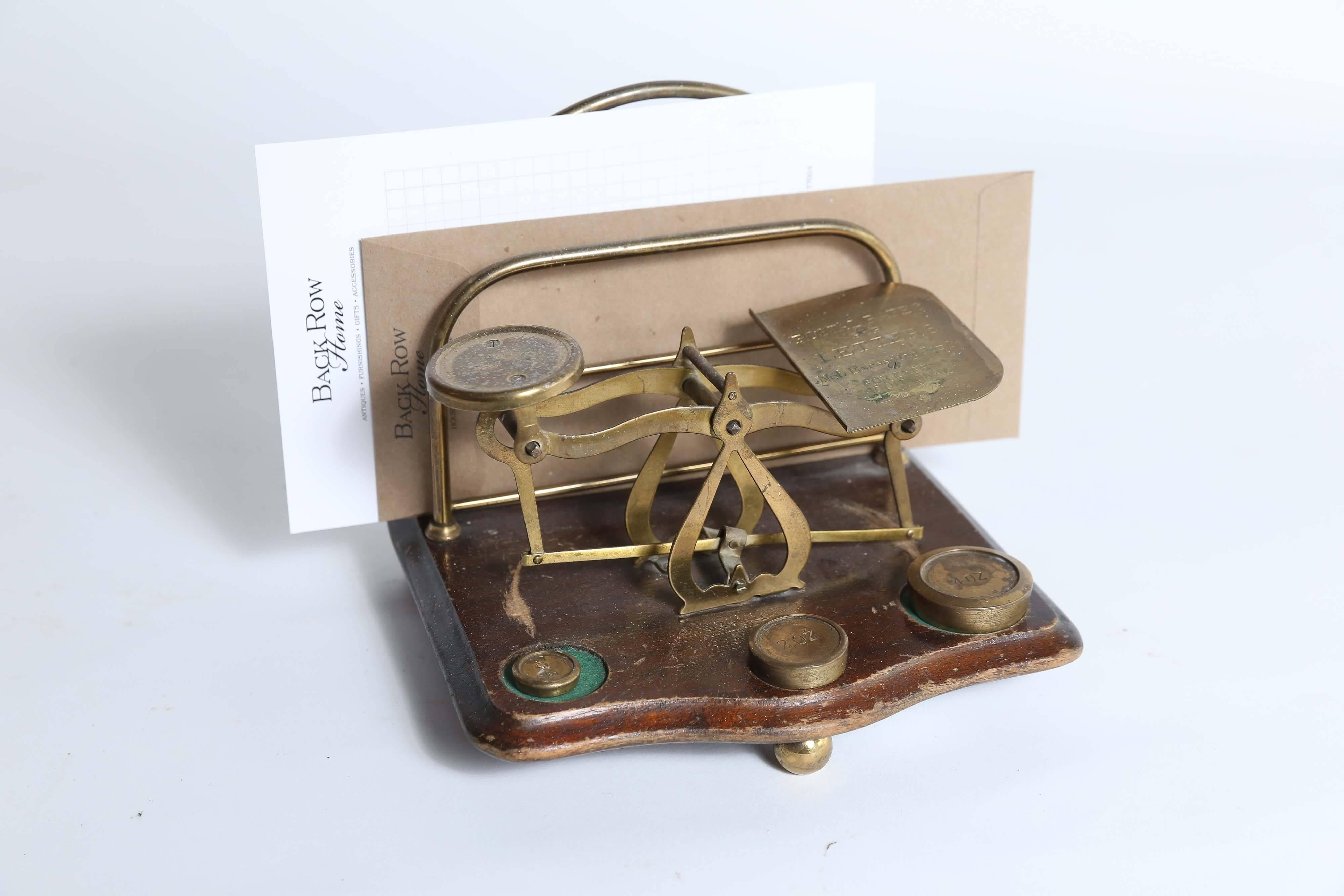 Early 20th Century Antique Postal Scale and Letter Holder, circa 1900