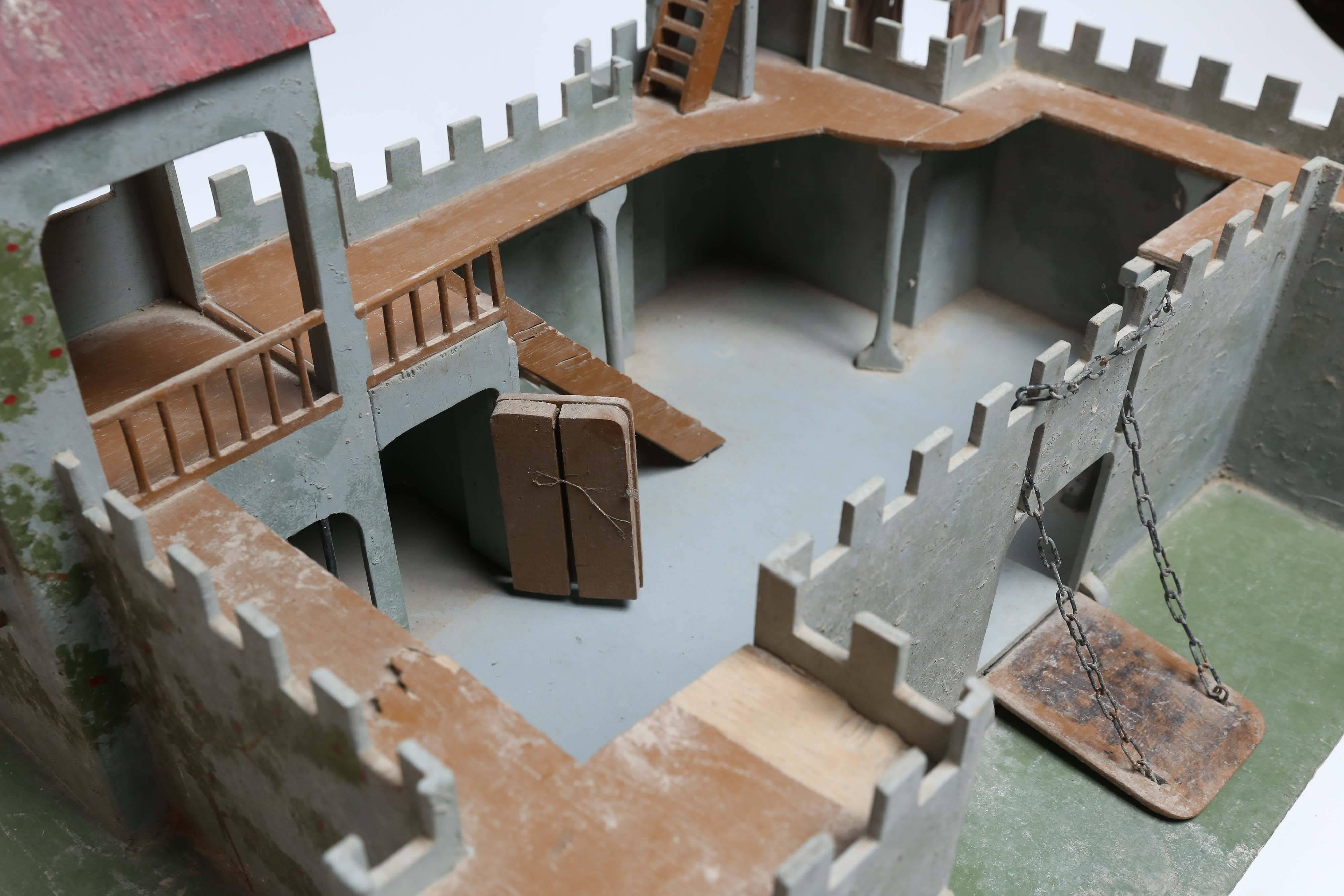 German Elastolin Model of Medieval Fort