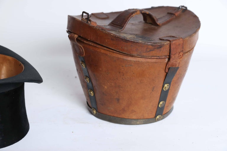 Victorian Leather Hat Box with Top Hat at 1stDibs victorian hat box