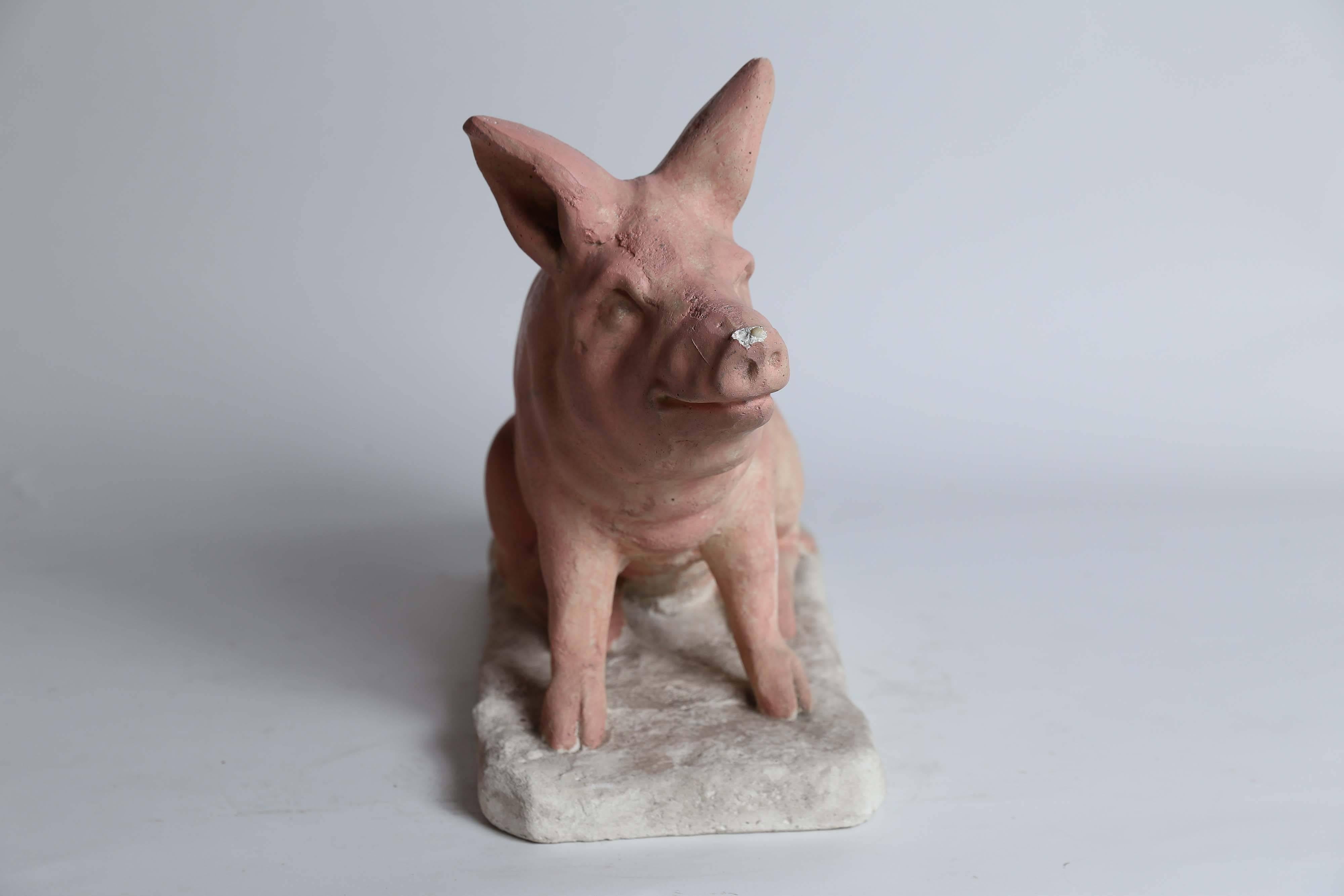 clay pig sculpture