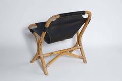 Pair of Bamboo and Leather Chairs