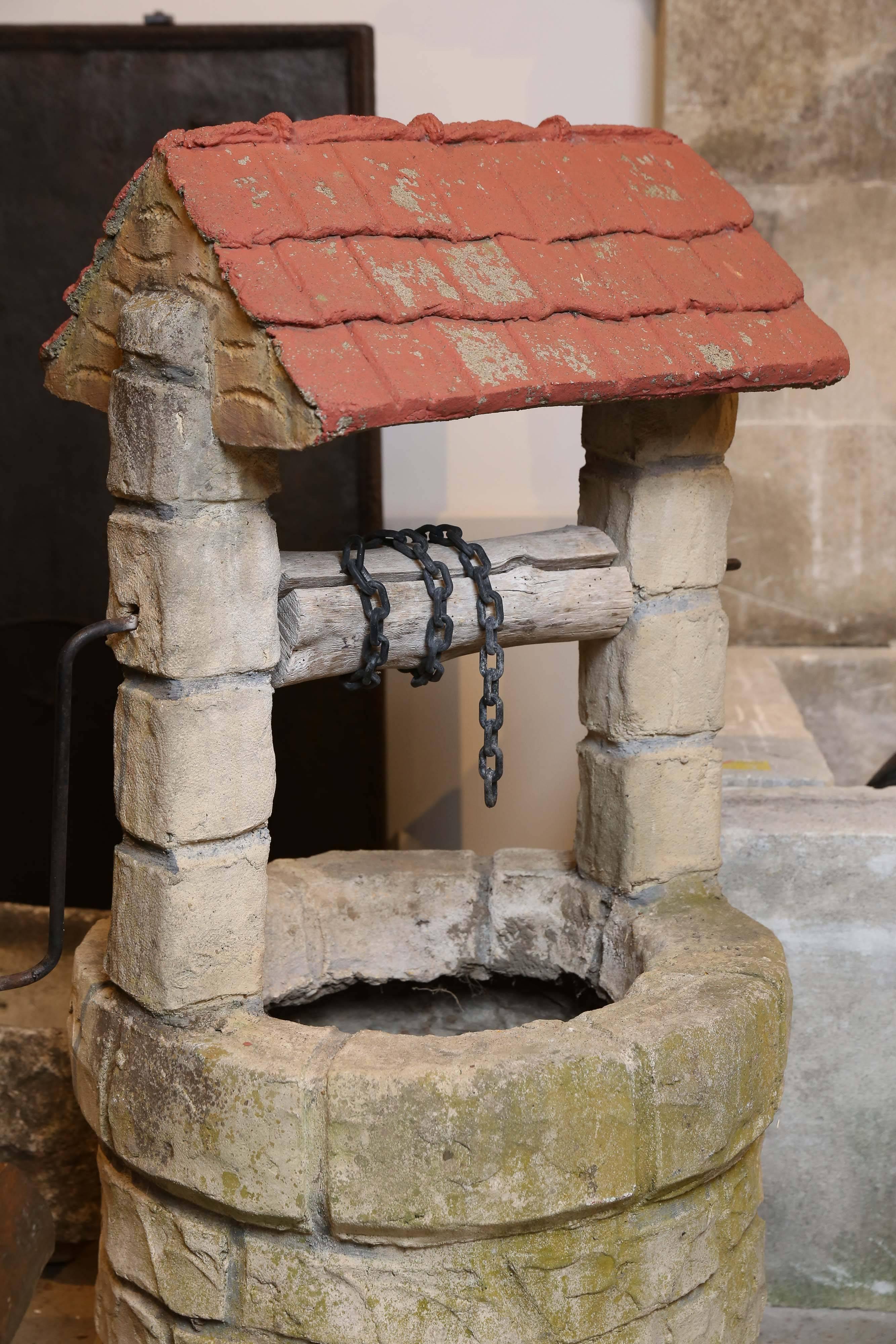 concrete wishing well ornament