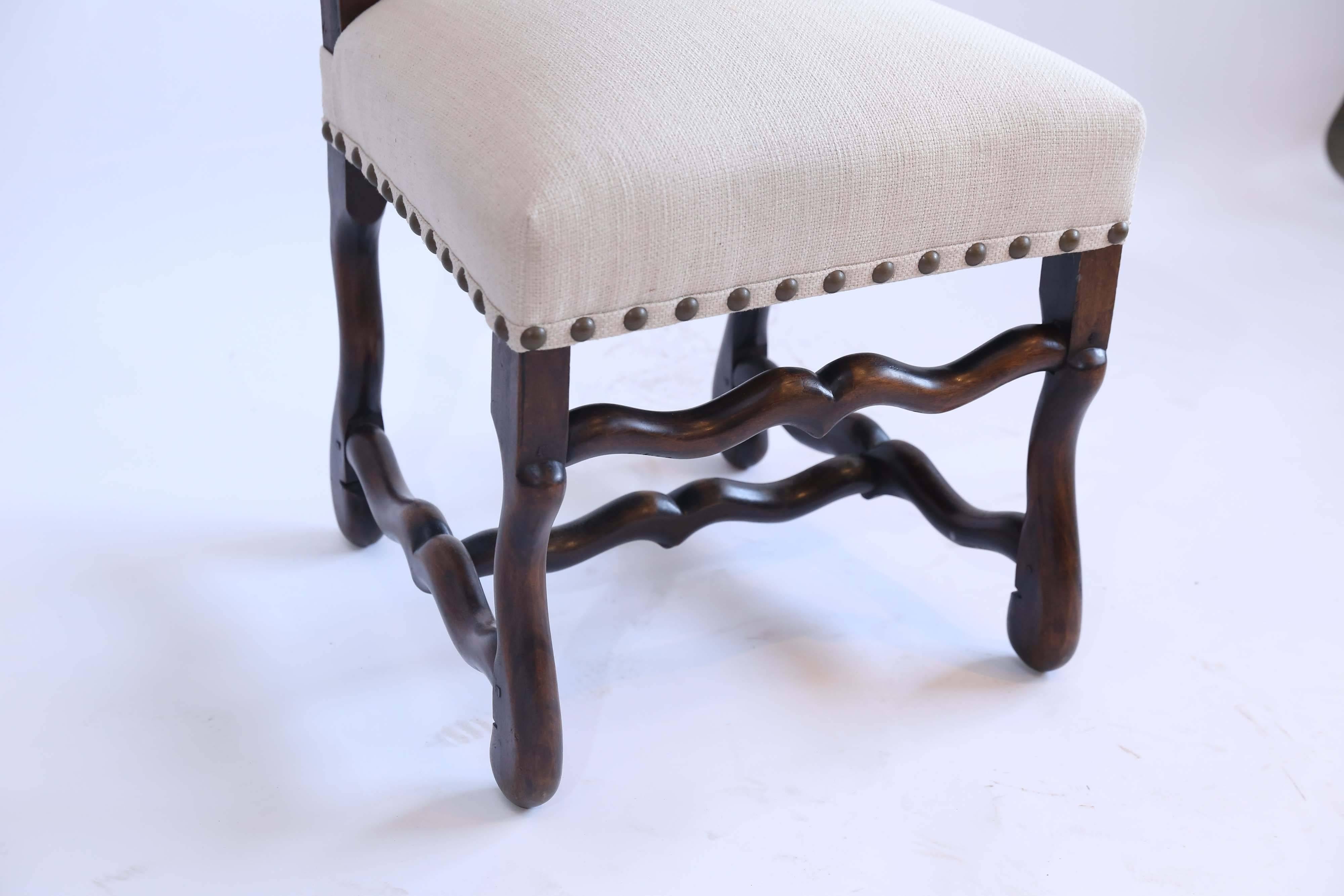 French Set of Ten Mutton Leg Dining Chairs from France