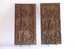 Pair of Hand-Carved Religious Panels
