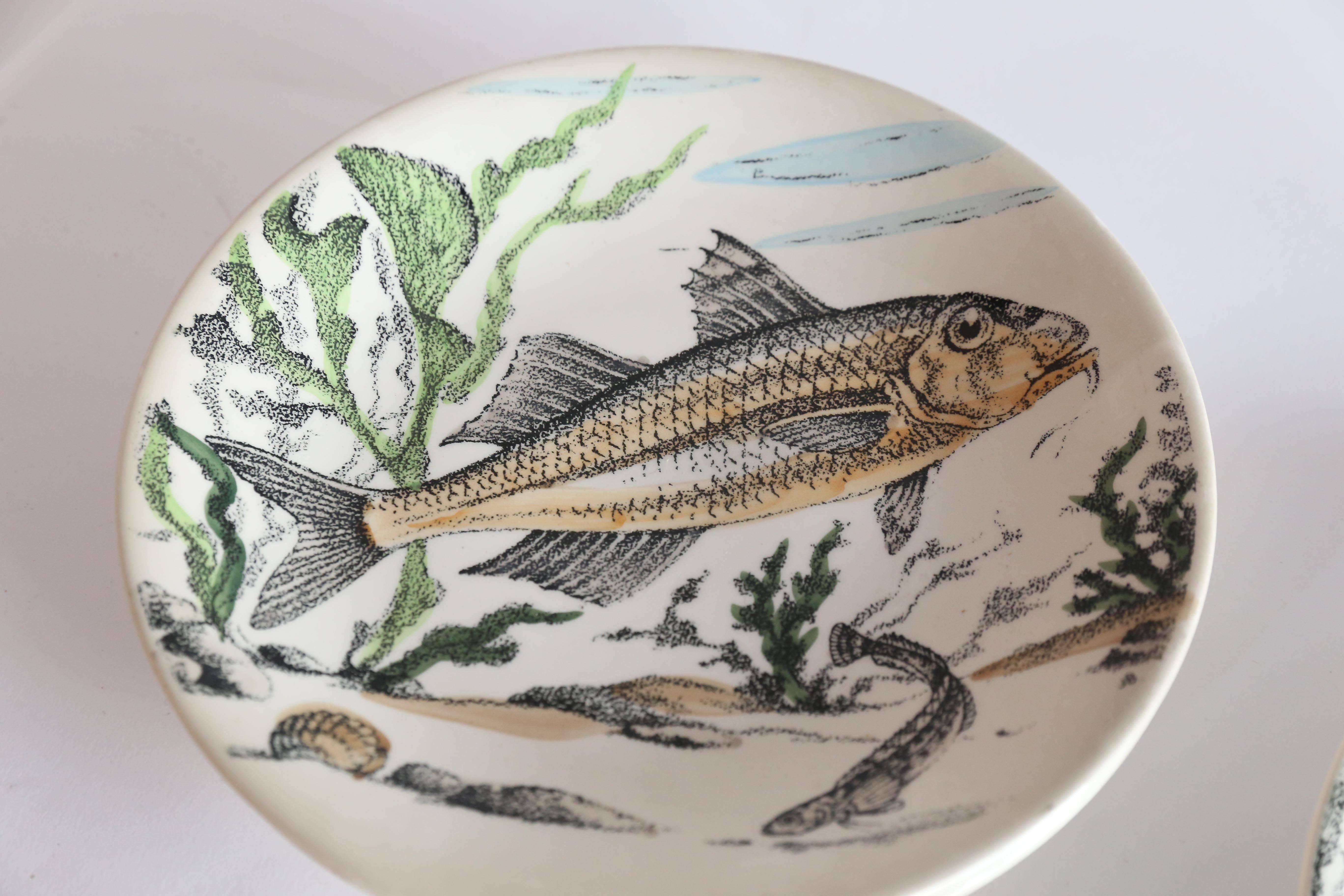 Set of 12 Gien Fish Plates from France 2