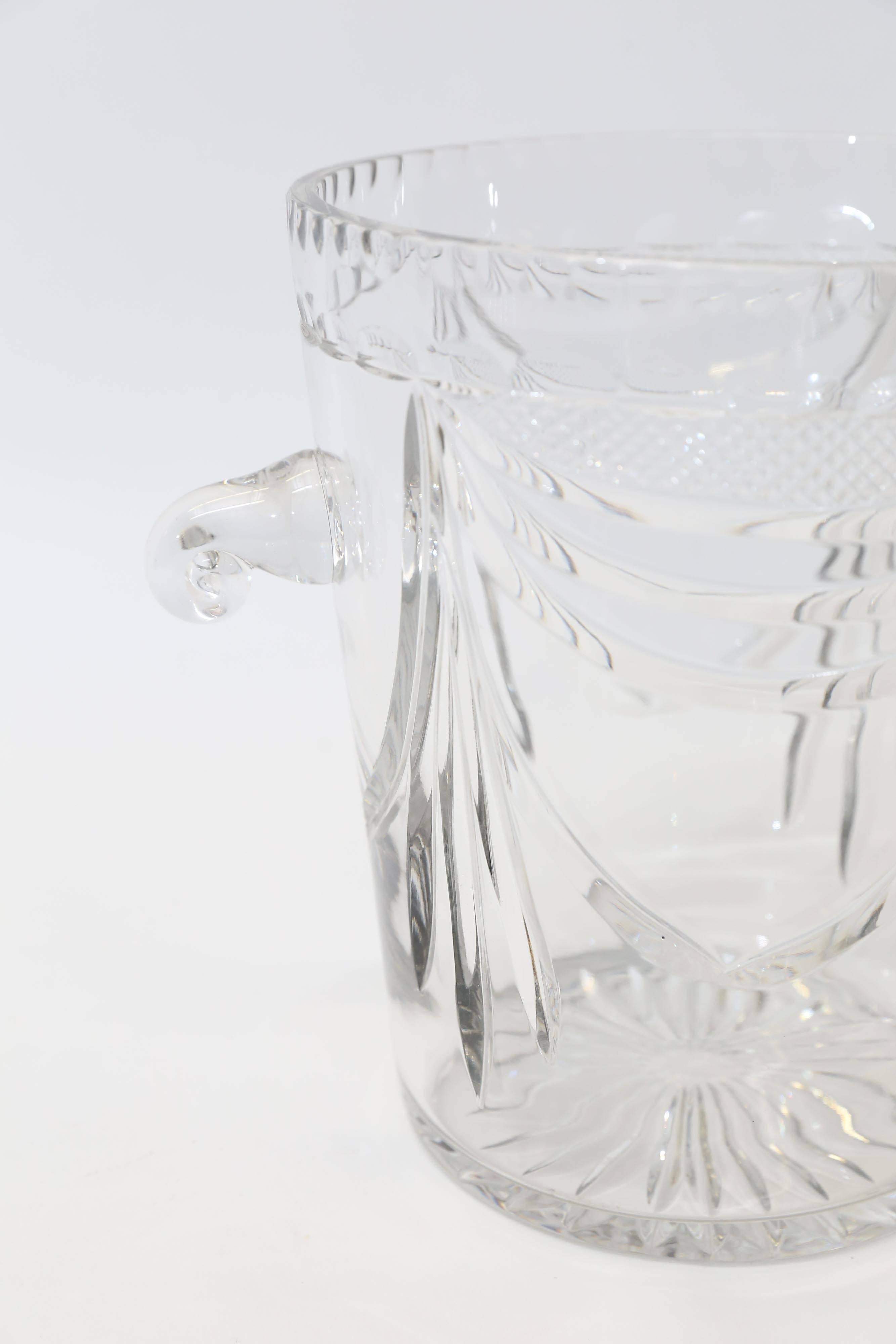 20th Century Crystal Champagne Bucket from France