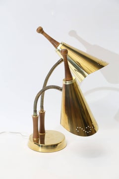 Midcentury Double Gooseneck Desk Lamp