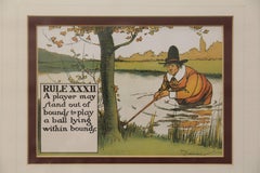 Framed English Golf Prints by Charles Crombie
