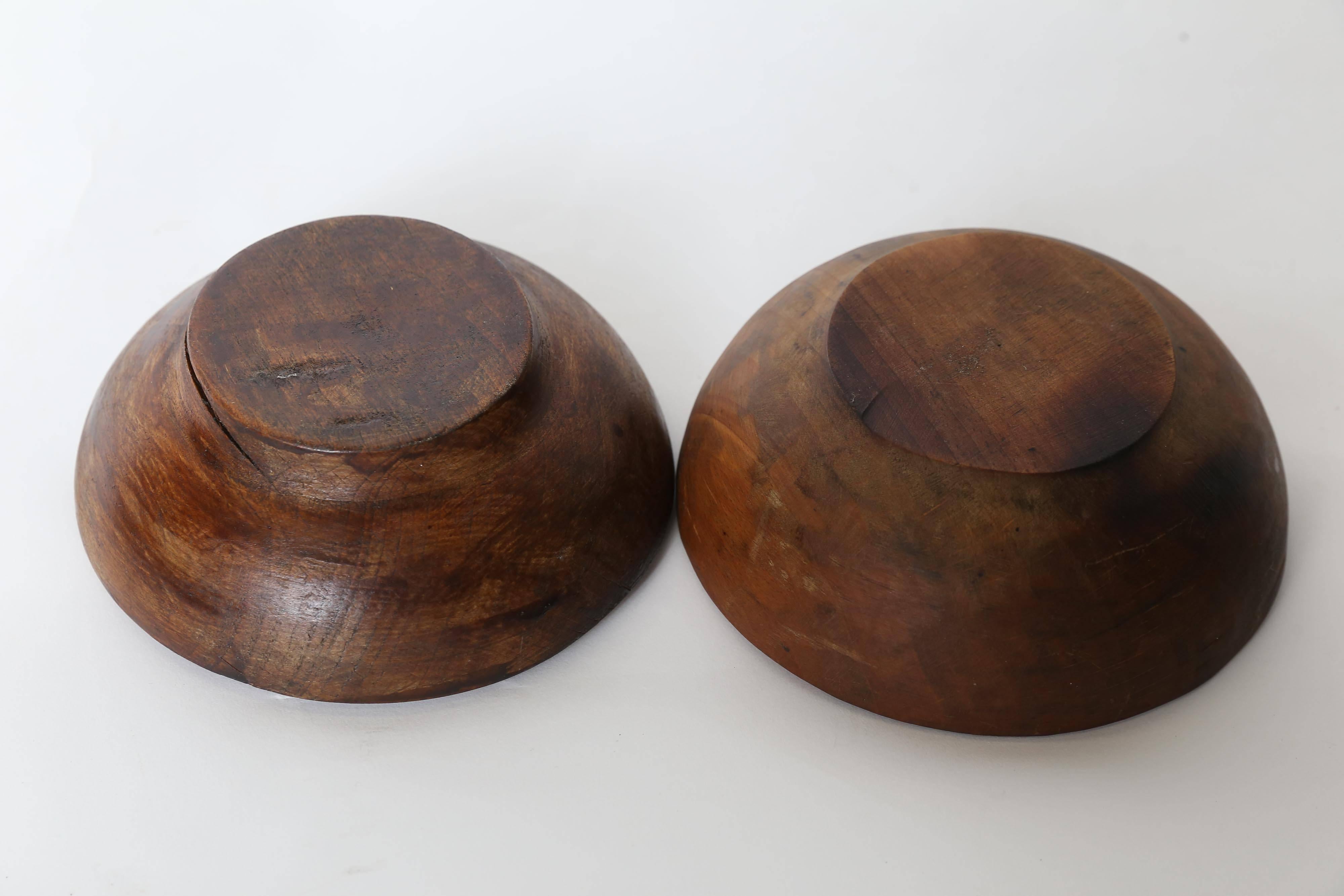 French Herb Cutter and Olivewood Bowl In Good Condition In Houston, TX