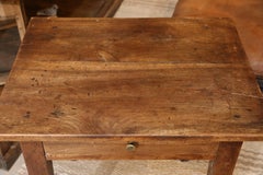 One Drawer Walnut Side Table from France, circa 1880
