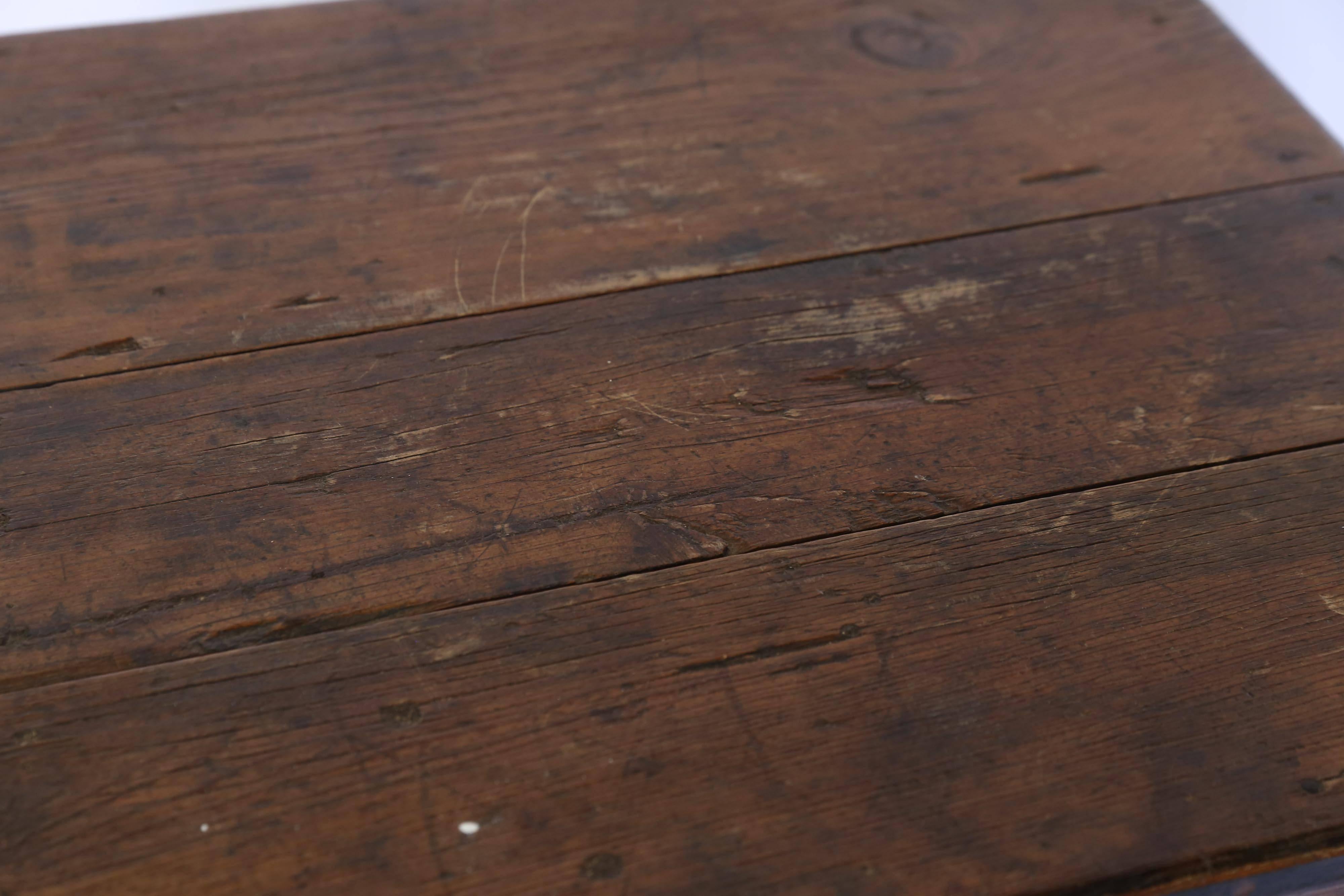 French Rustic Walnut Side Table
