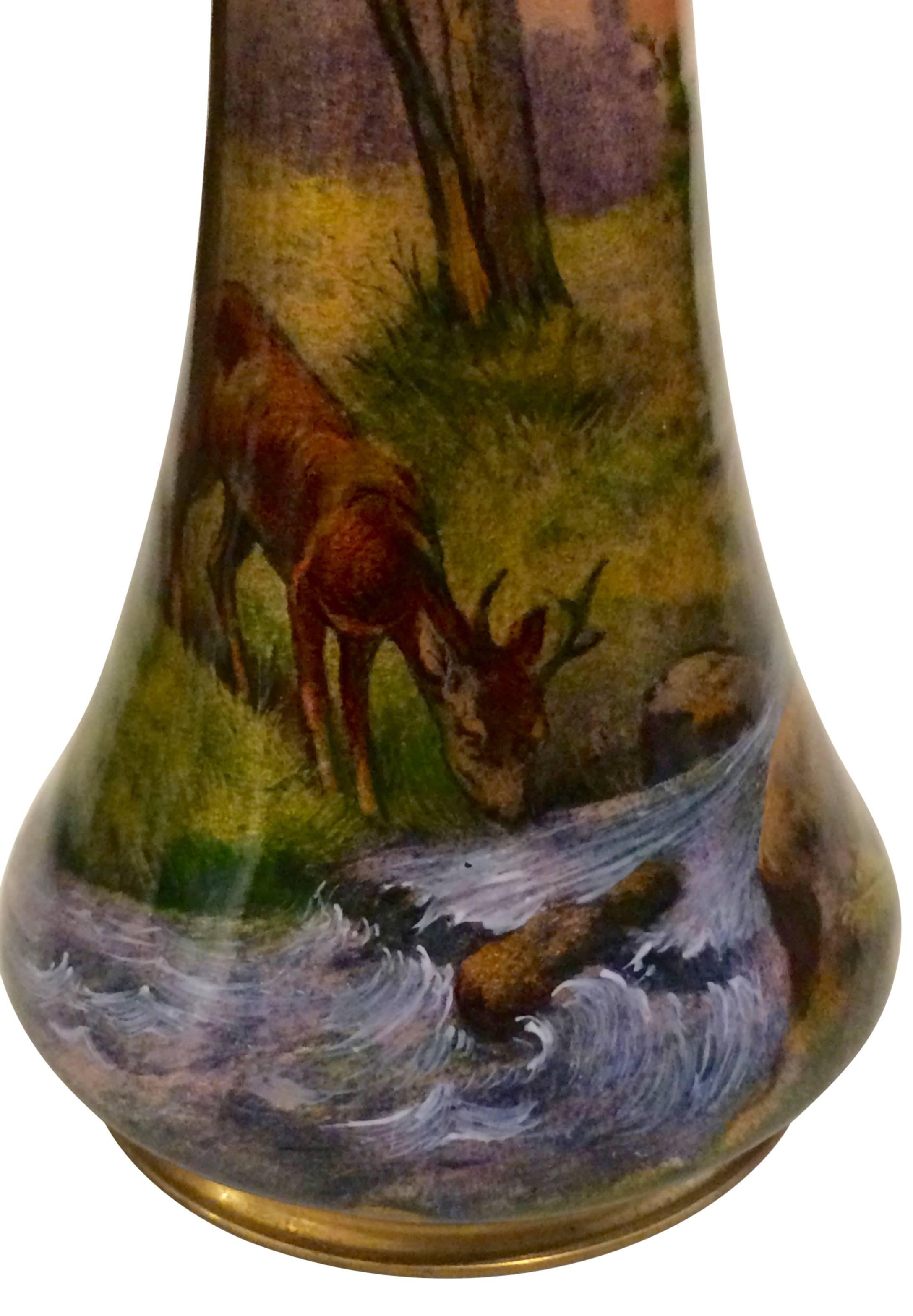 Art Nouveau Limoges, Jules Sarlandie, Enameled Vase, circa 1920 For Sale