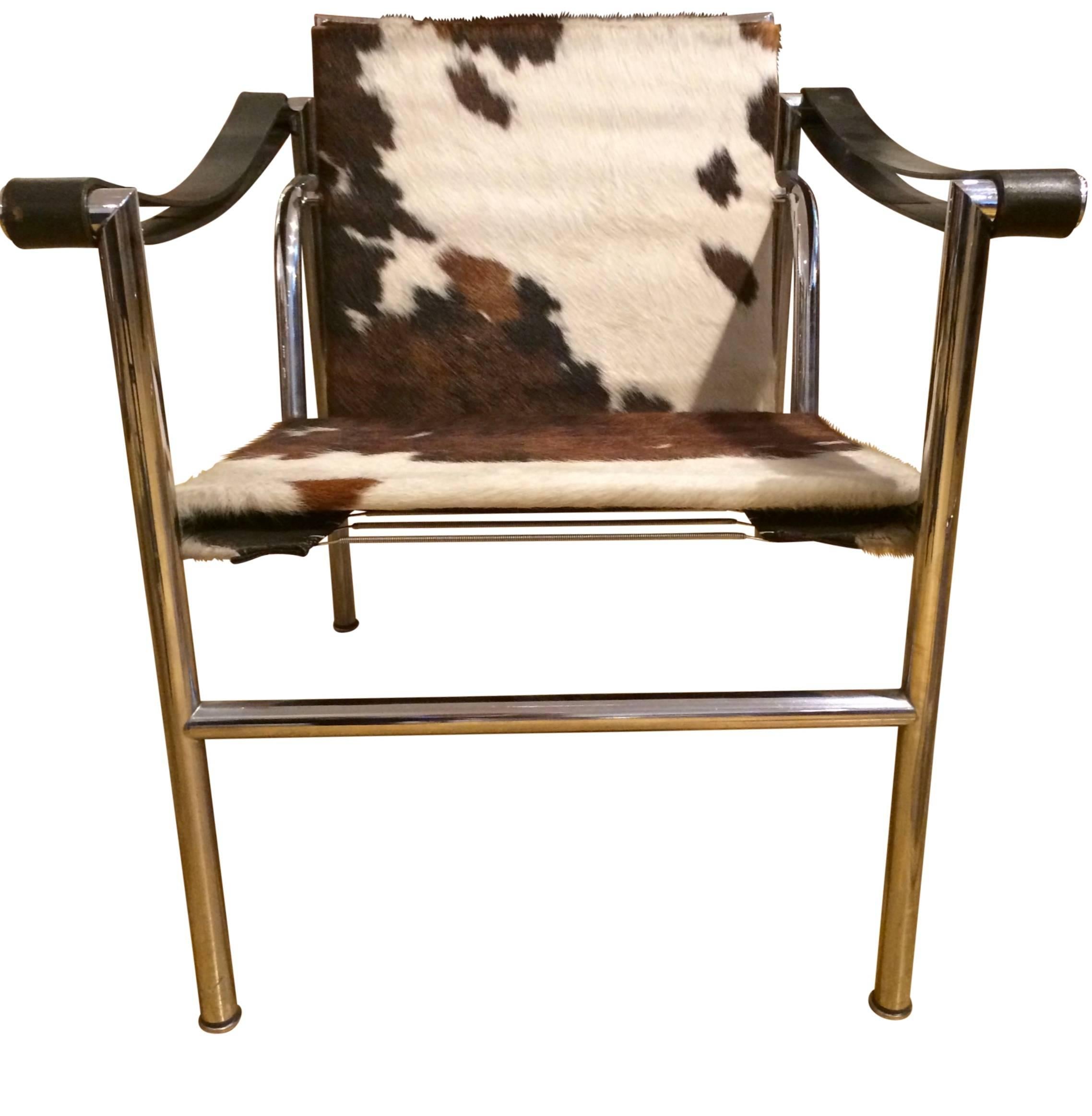 Set of Four Le Corbusier, Sling Chairs Covers in Cowhide 1