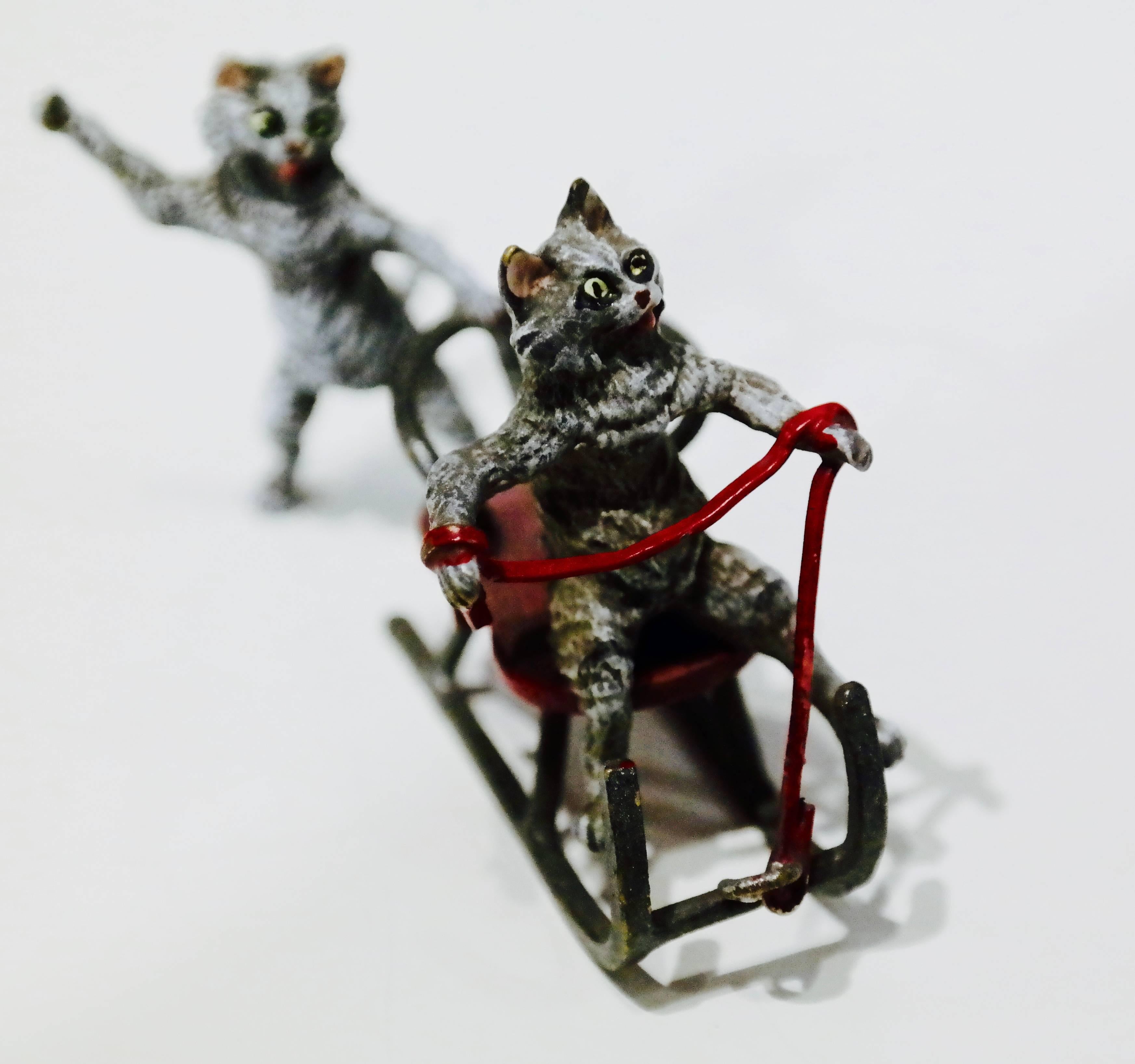 Vienna bronze, marked KK, mid-20th century, cold painted.