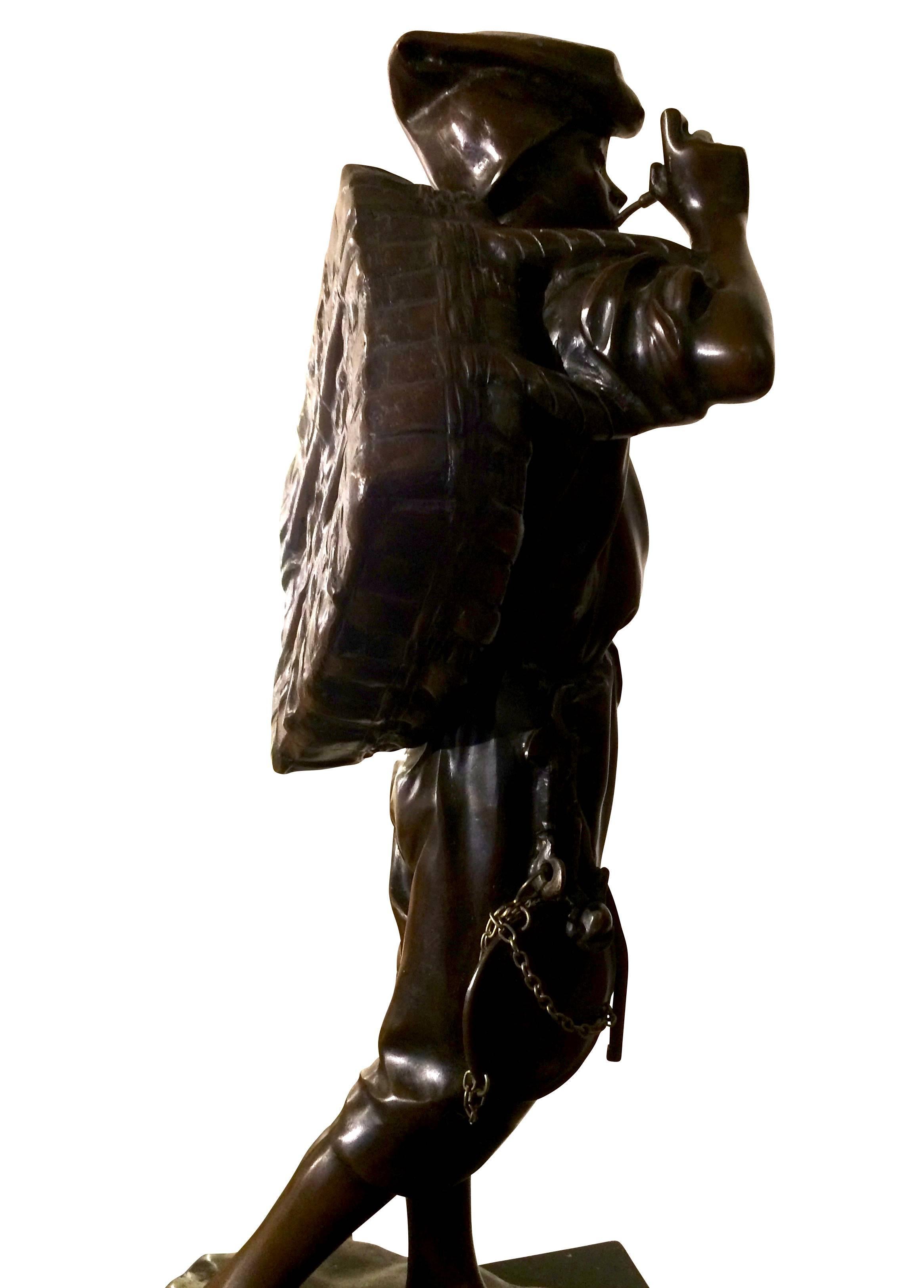 Early 20th Century Young Fisherman Sculpture, Achille Dorsi For Sale