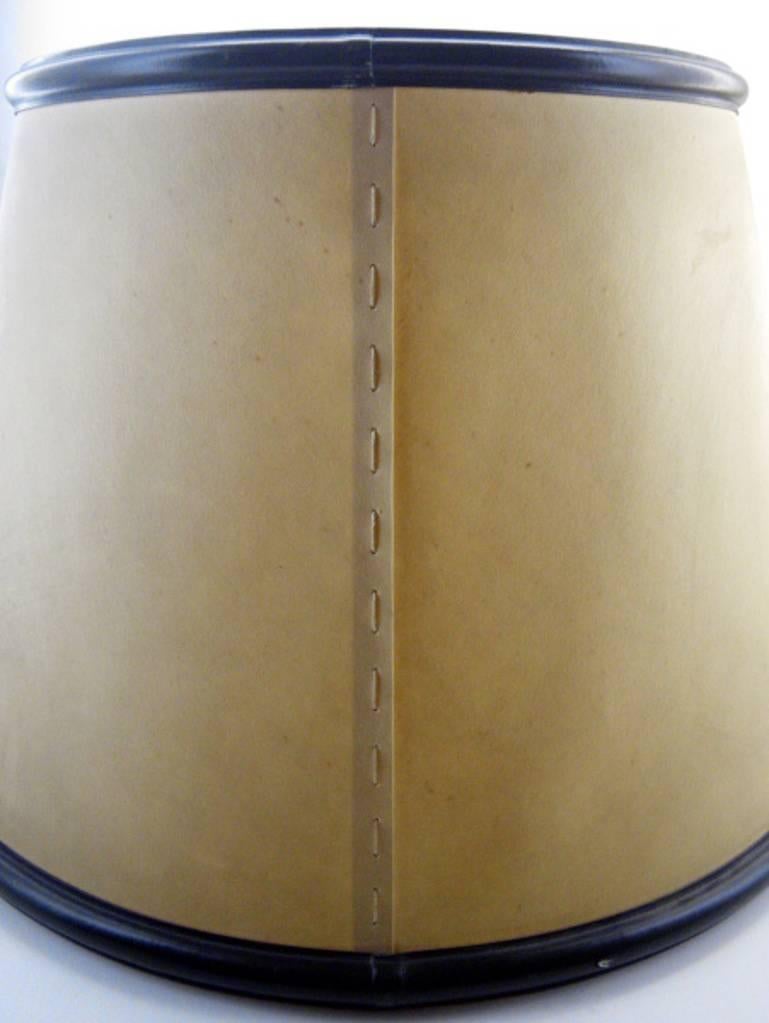 French Jacques Adnet Large Leather Lamp, Late 1940s