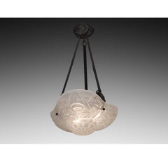 Edouard Cazaux at Degue Vasseur French Art Deco Pendant Chandelier, 1930