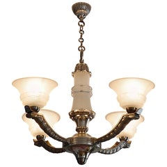 Petitot French Art Deco Chandelier, 1930s