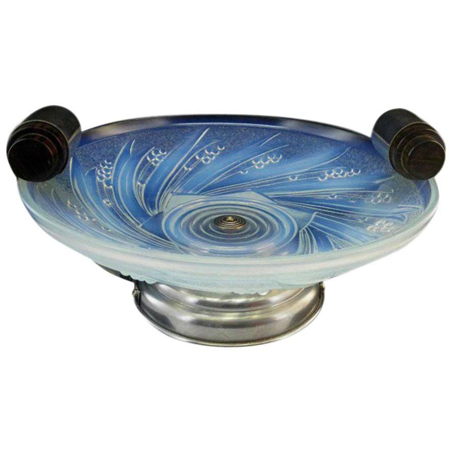 Choisy-le-Roi French Art Deco Opalescent Glass Fruit Bowl, 1930