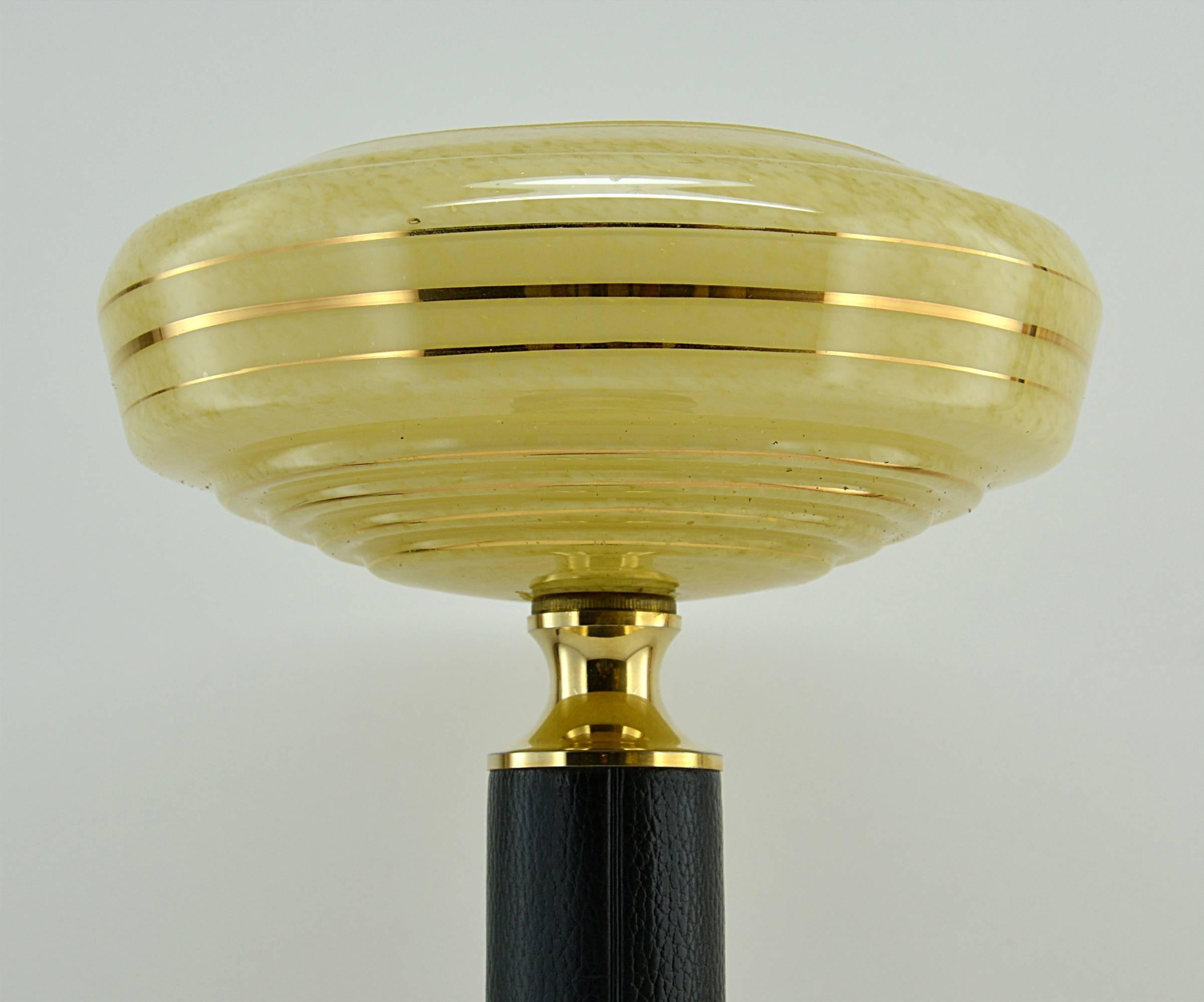 French Art Deco Desk Table Lamp in the Style of Jacques Adnet, 1940 In Good Condition In Saint-Amans-des-Cots, FR