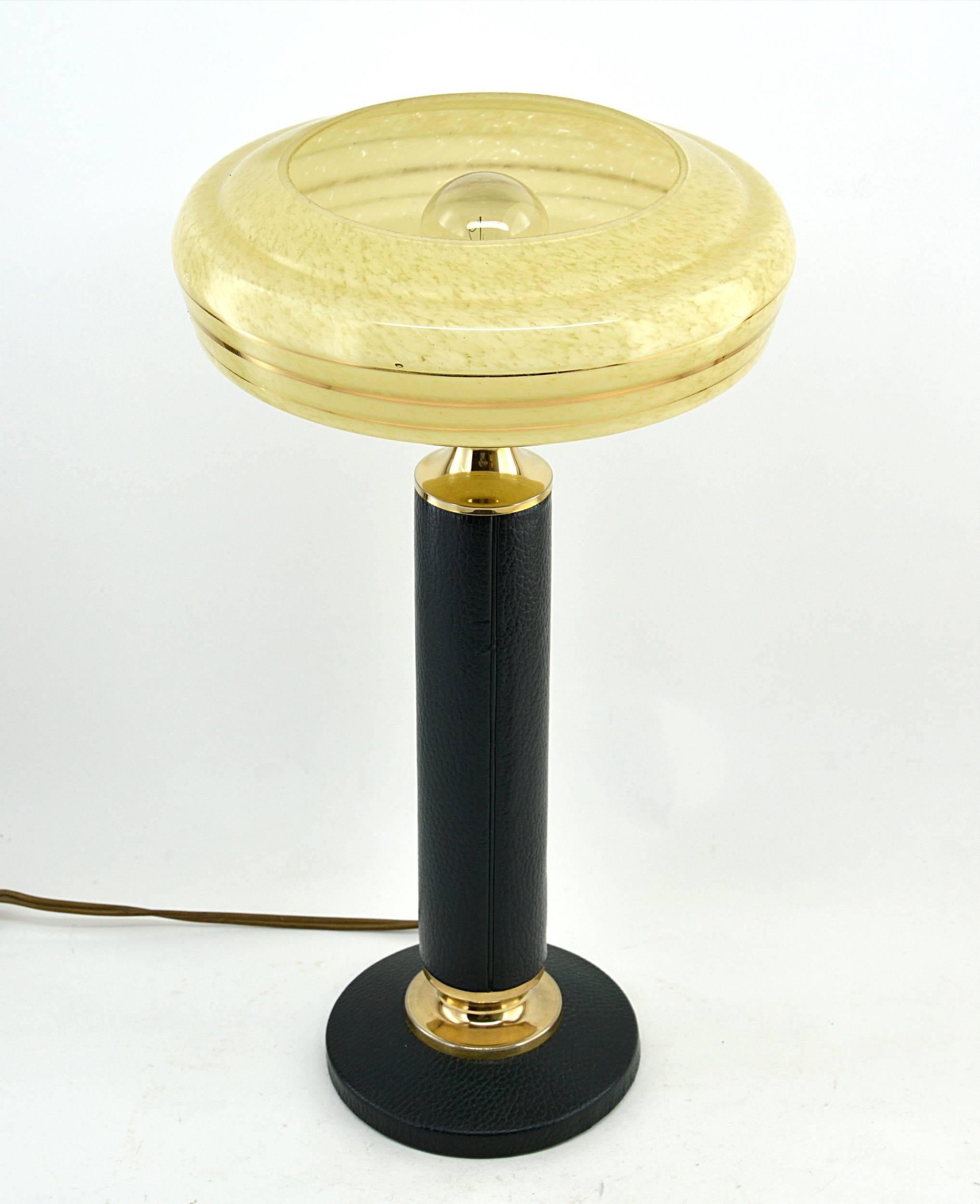 French Art Deco Desk Table Lamp in the Style of Jacques Adnet, 1940 1