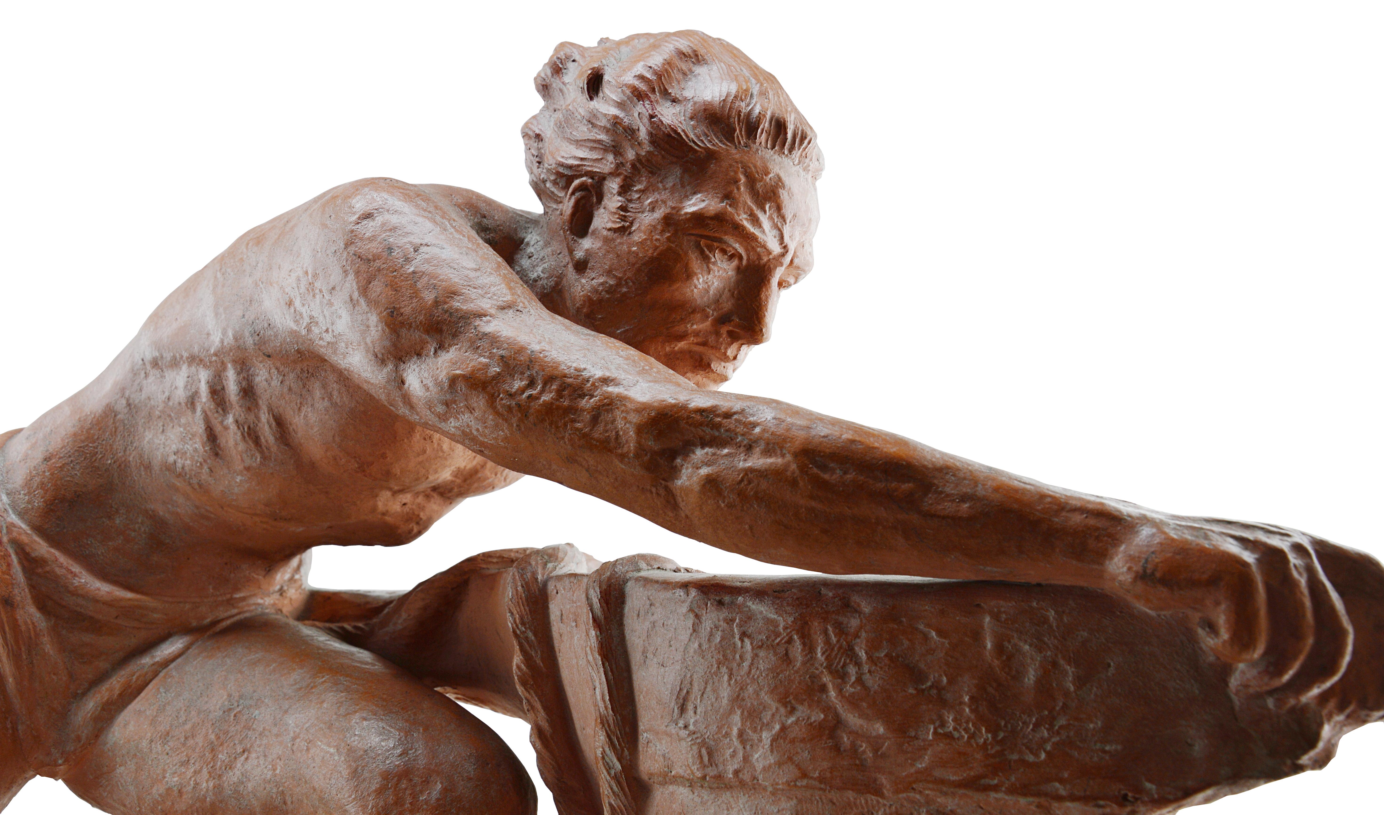 Ugo Cipriani Il timone, Terracotta Art Deco francese, 1920 In condizioni ottime in vendita a Saint-Amans-des-Cots, FR