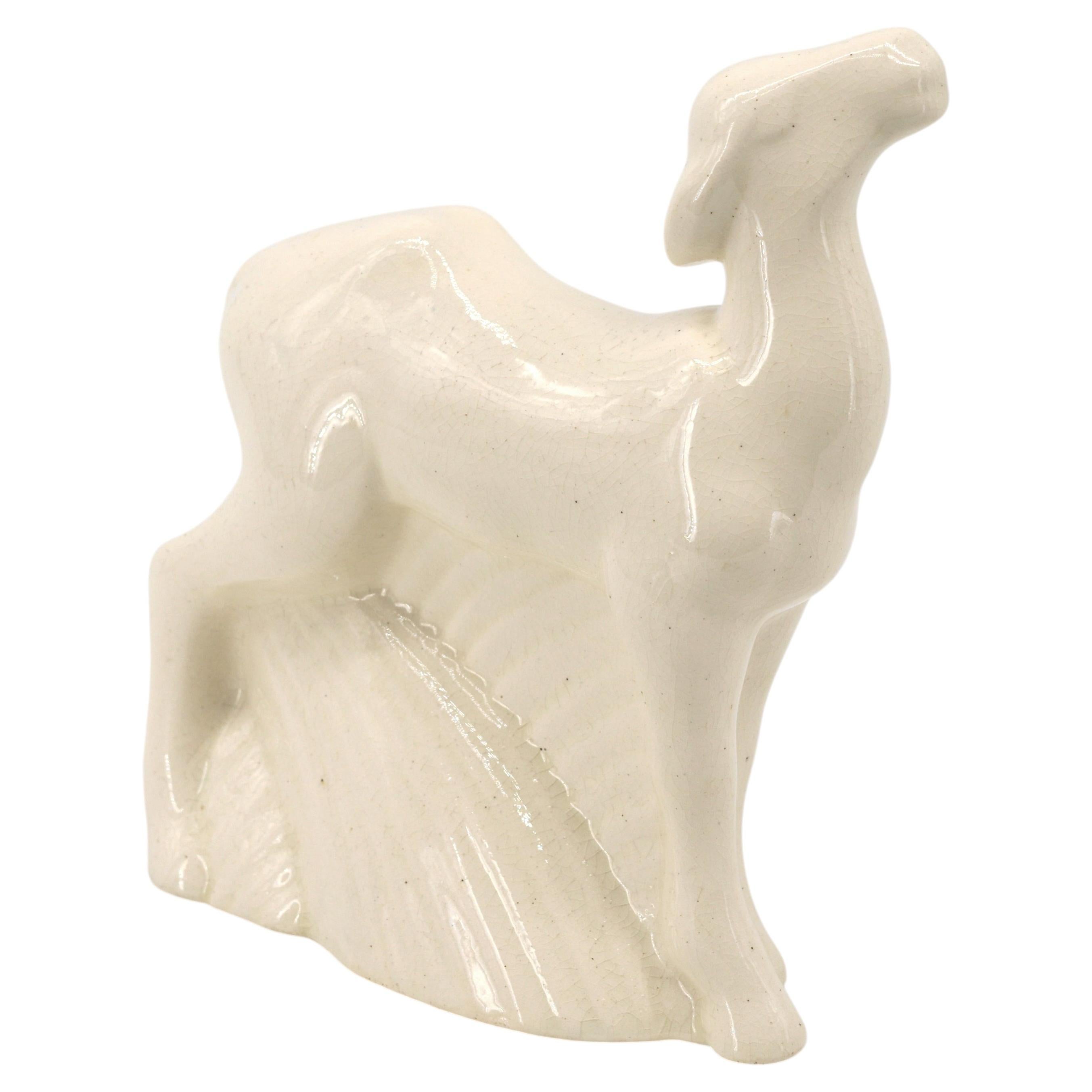 French Art Deco Ceramic Antelope by Primavera, Sainte-Radegonde, c.1920 For Sale
