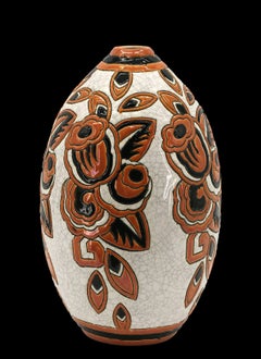 Art-Déco-Vase aus Keramik und Steingut von Boch Frères Keramis, Frankreich. Catteau, 1920